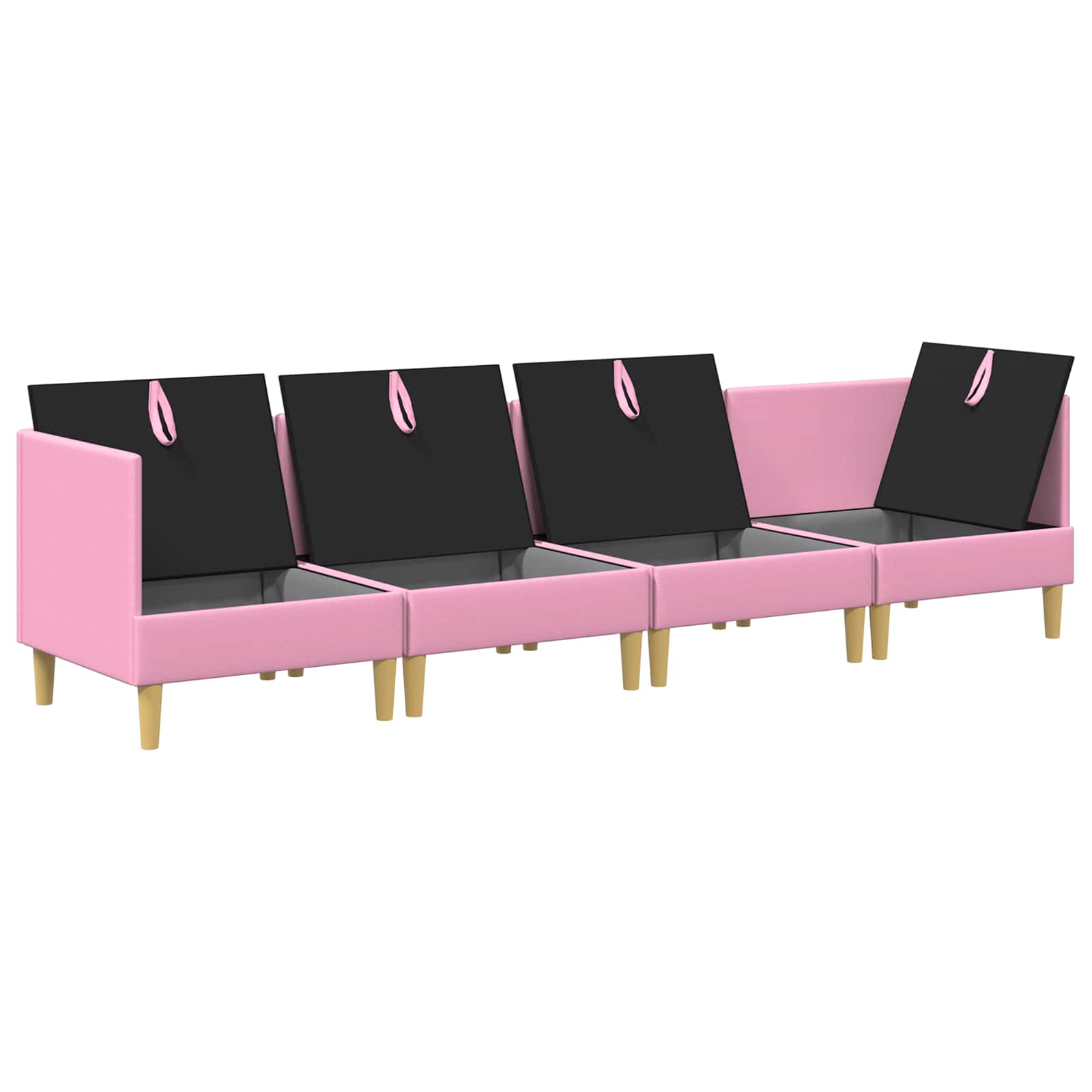 Set namještaja za dnevni boravak 4 pcs Ružičasta Tkanina