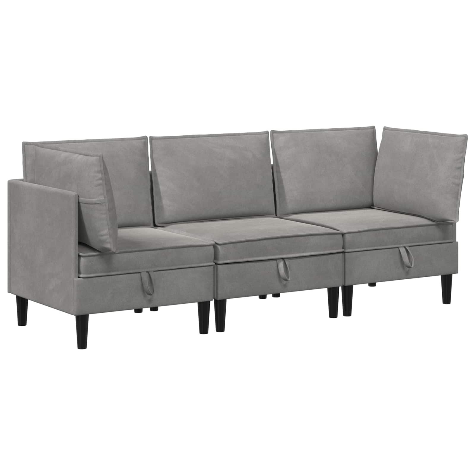 Set namještaja za dnevni boravak 3 pcs Svjetlosiva Baršun