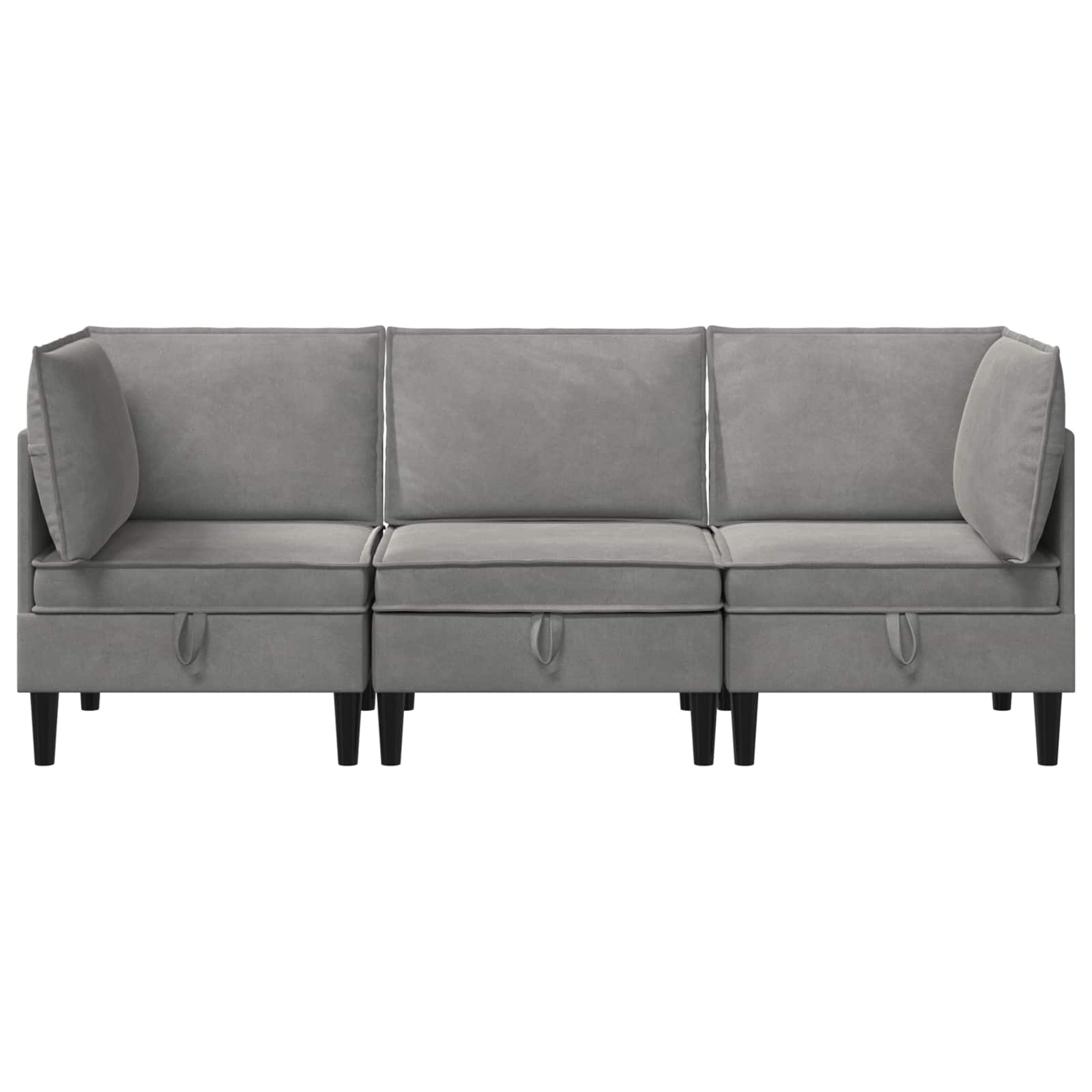 Set namještaja za dnevni boravak 3 pcs Svjetlosiva Baršun