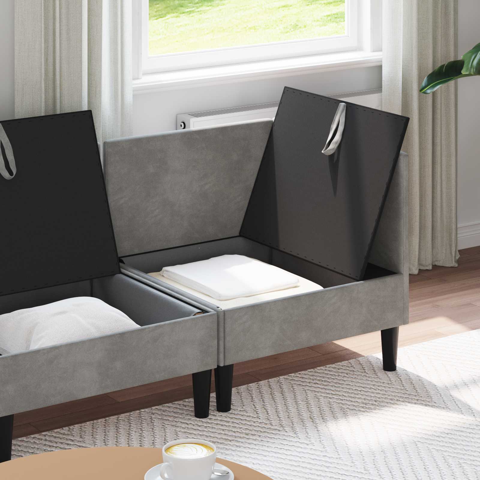 Set namještaja za dnevni boravak 4 pcs Svjetlosiva Baršun