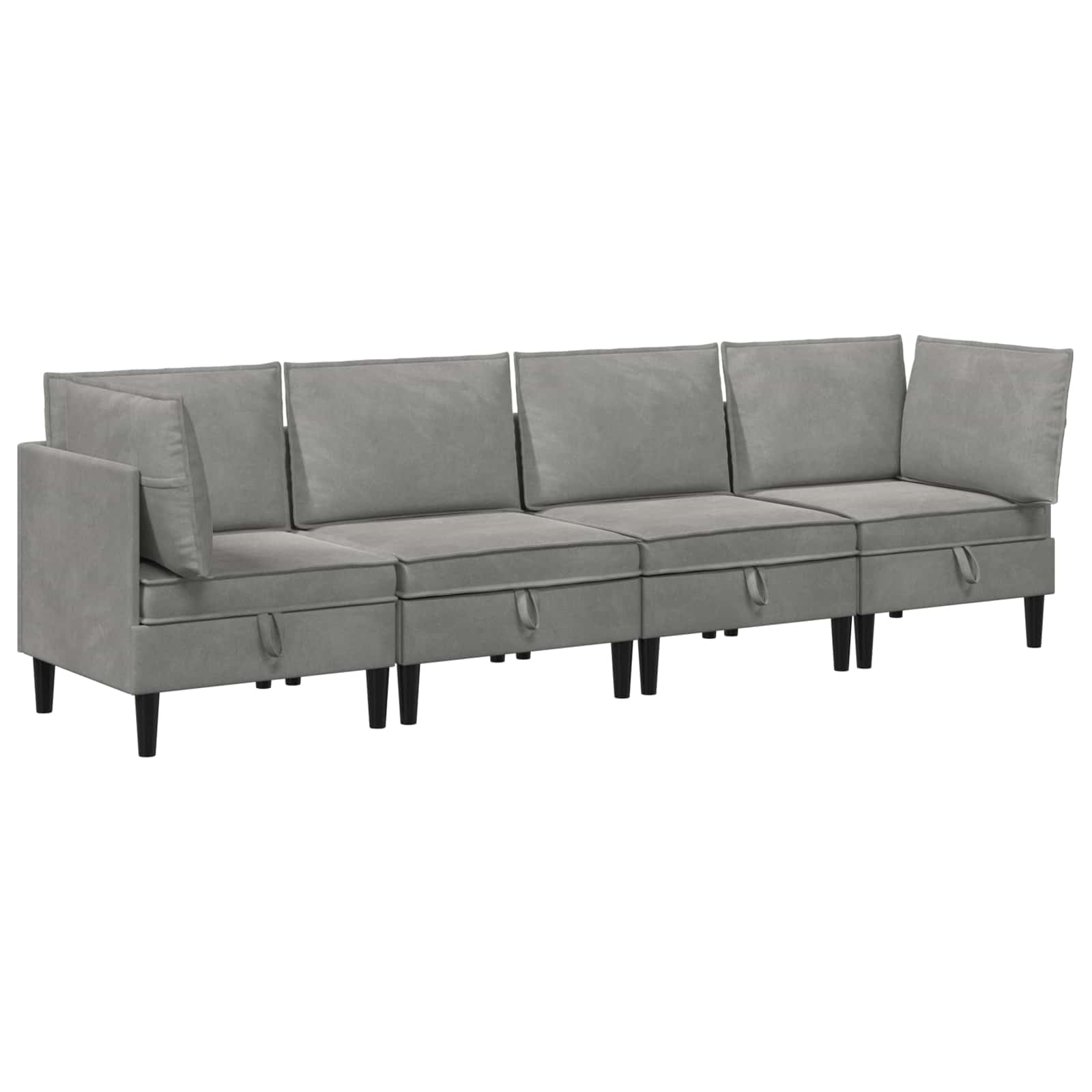 Set namještaja za dnevni boravak 4 pcs Svjetlosiva Baršun