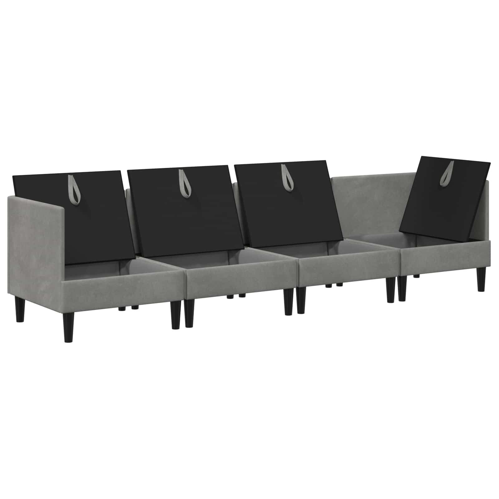 Set namještaja za dnevni boravak 4 pcs Svjetlosiva Baršun