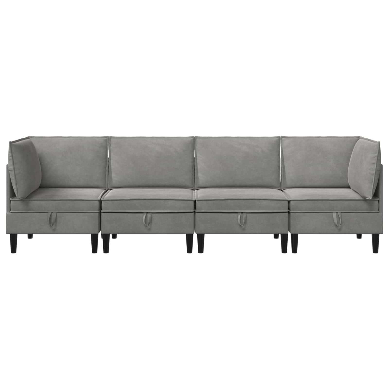 Set namještaja za dnevni boravak 4 pcs Svjetlosiva Baršun