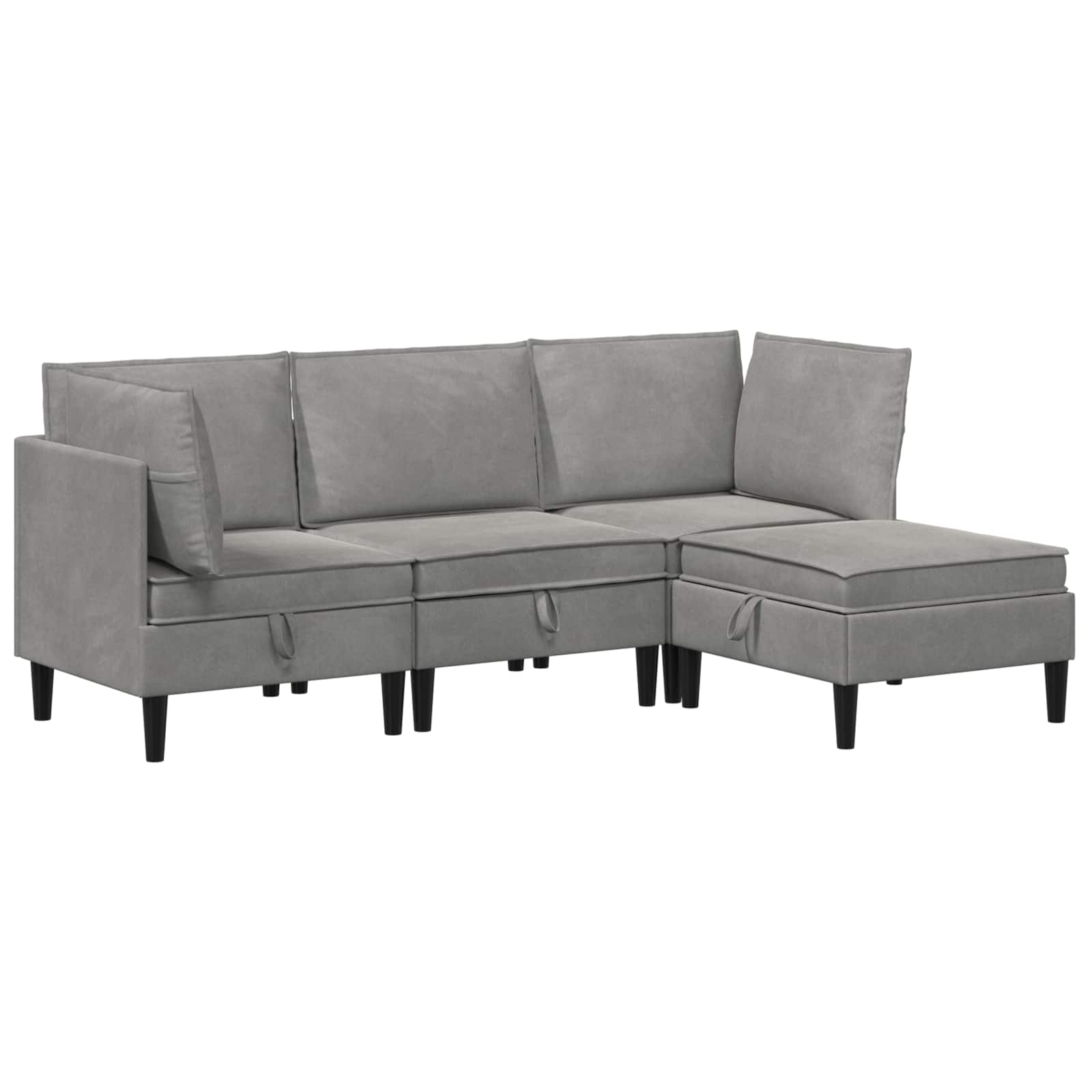 Set namještaja za dnevni boravak 4 pcs Svjetlosiva Baršun