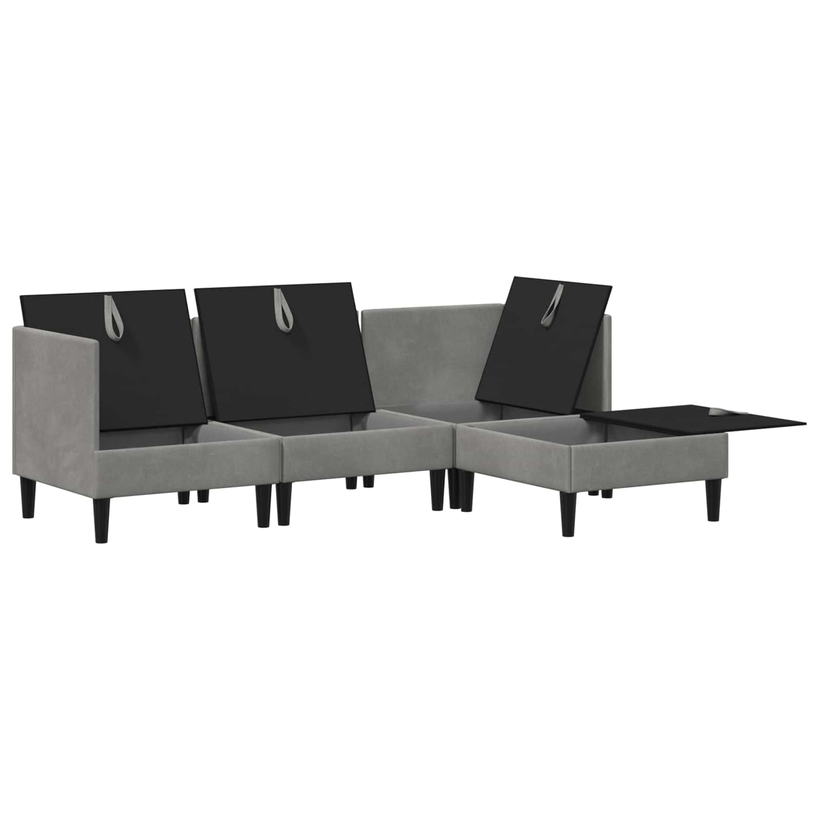 Set namještaja za dnevni boravak 4 pcs Svjetlosiva Baršun