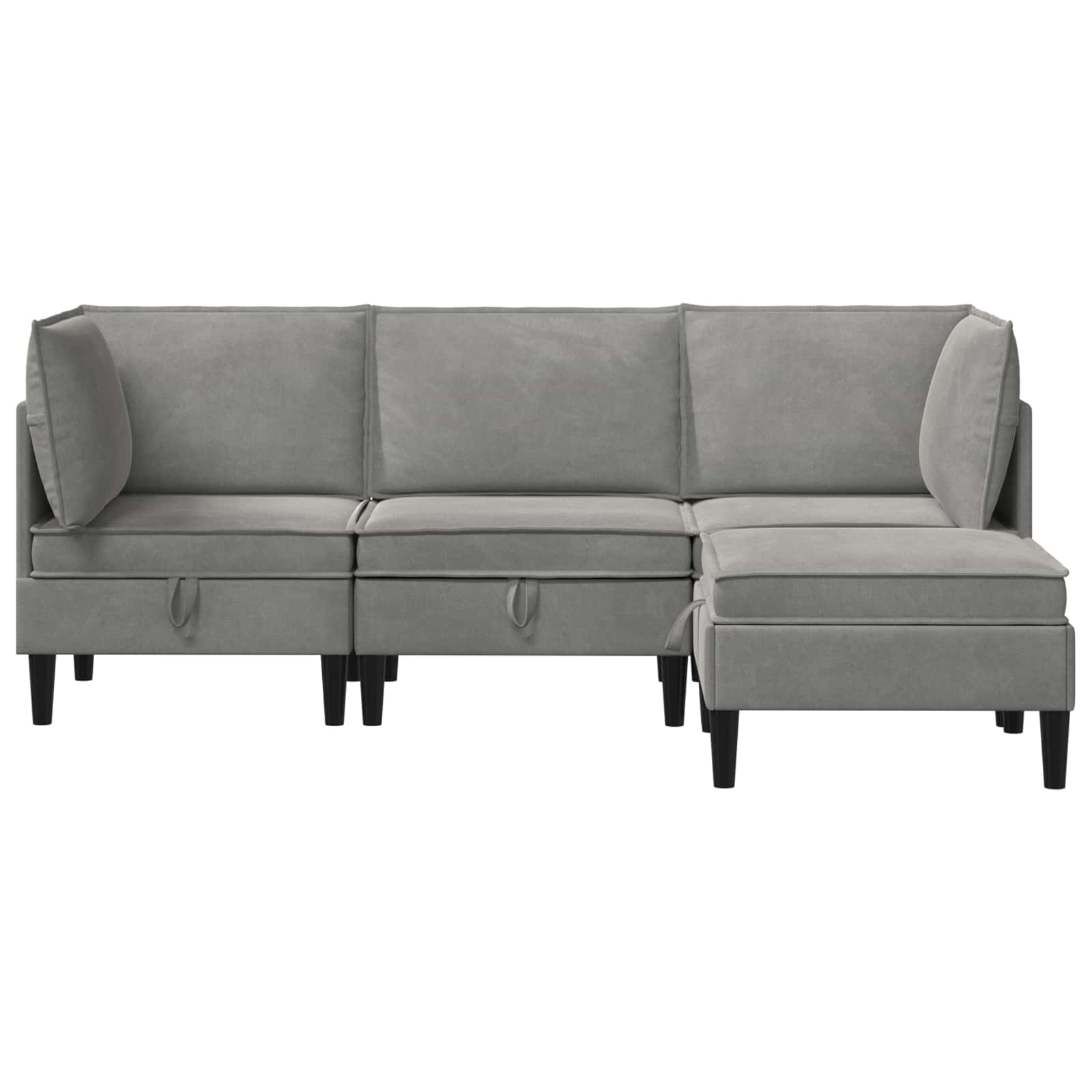 Set namještaja za dnevni boravak 4 pcs Svjetlosiva Baršun