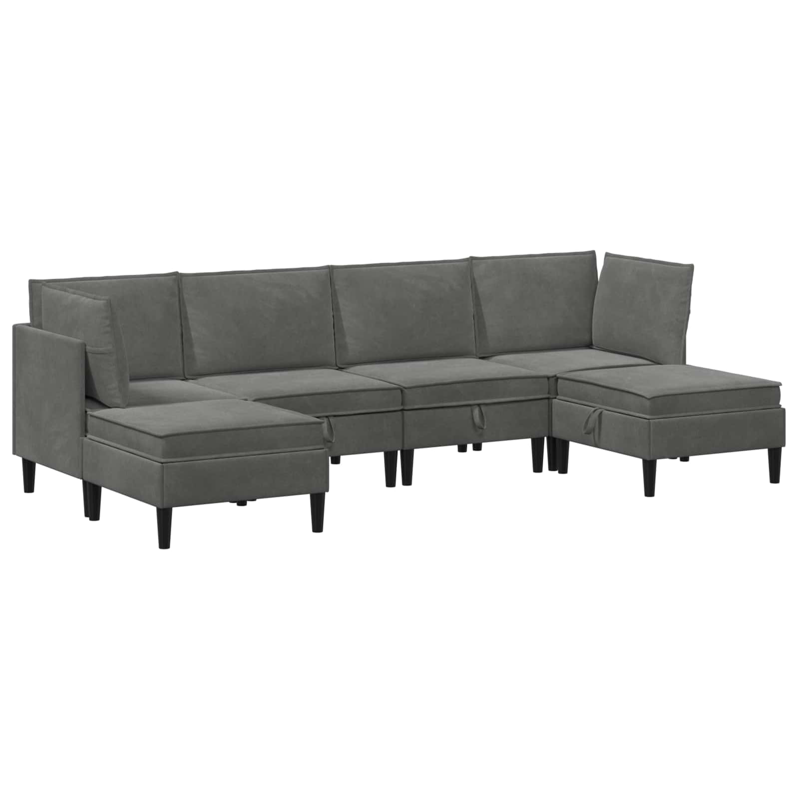Set namještaja za dnevni boravak 6 pcs Tamnosiva Baršun