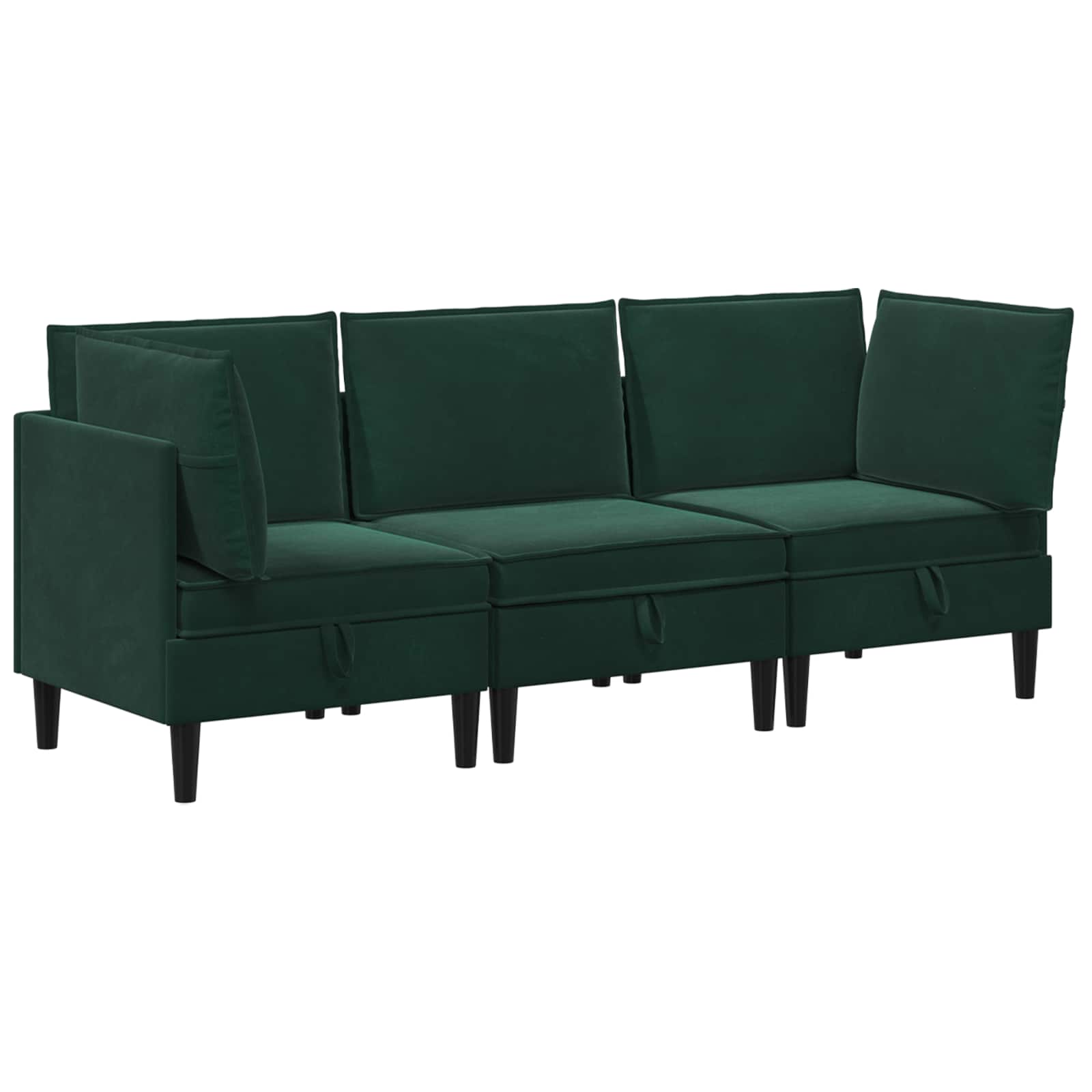 Set namještaja za dnevni boravak 3 pcs Tamnozelena Baršun