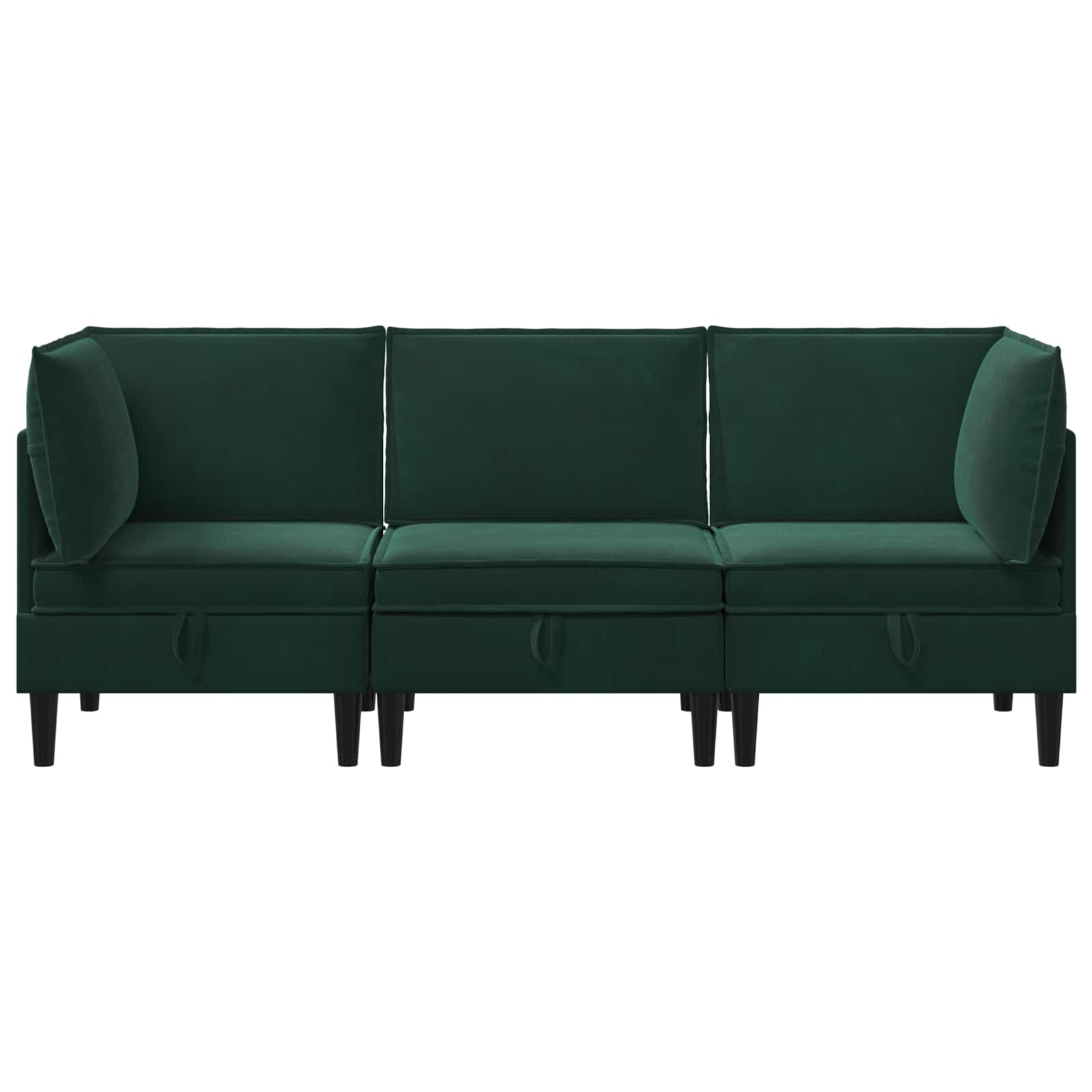 Set namještaja za dnevni boravak 3 pcs Tamnozelena Baršun