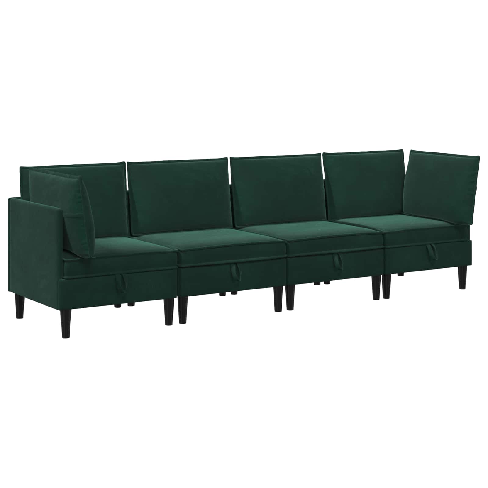 Set namještaja za dnevni boravak 4 pcs Tamnozelena Baršun