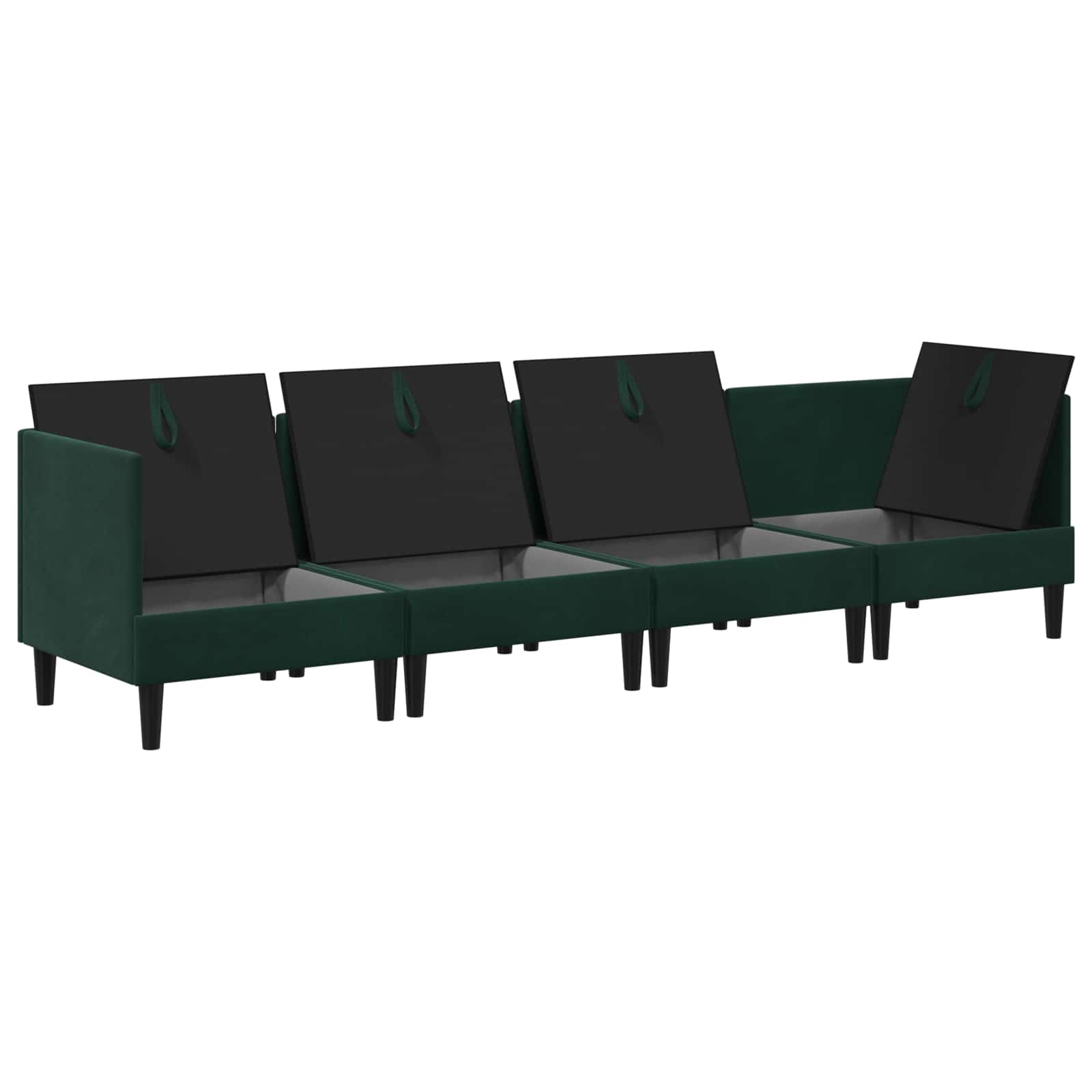 Set namještaja za dnevni boravak 4 pcs Tamnozelena Baršun