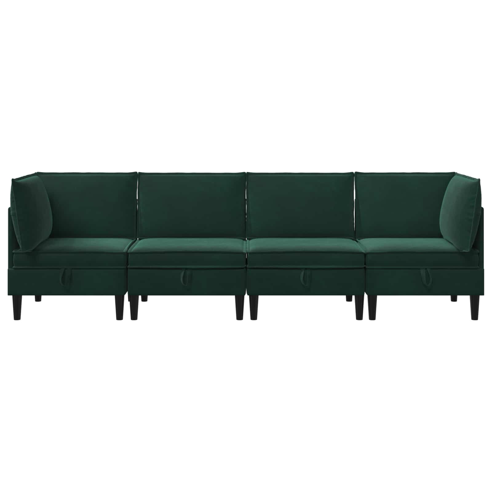 Set namještaja za dnevni boravak 4 pcs Tamnozelena Baršun