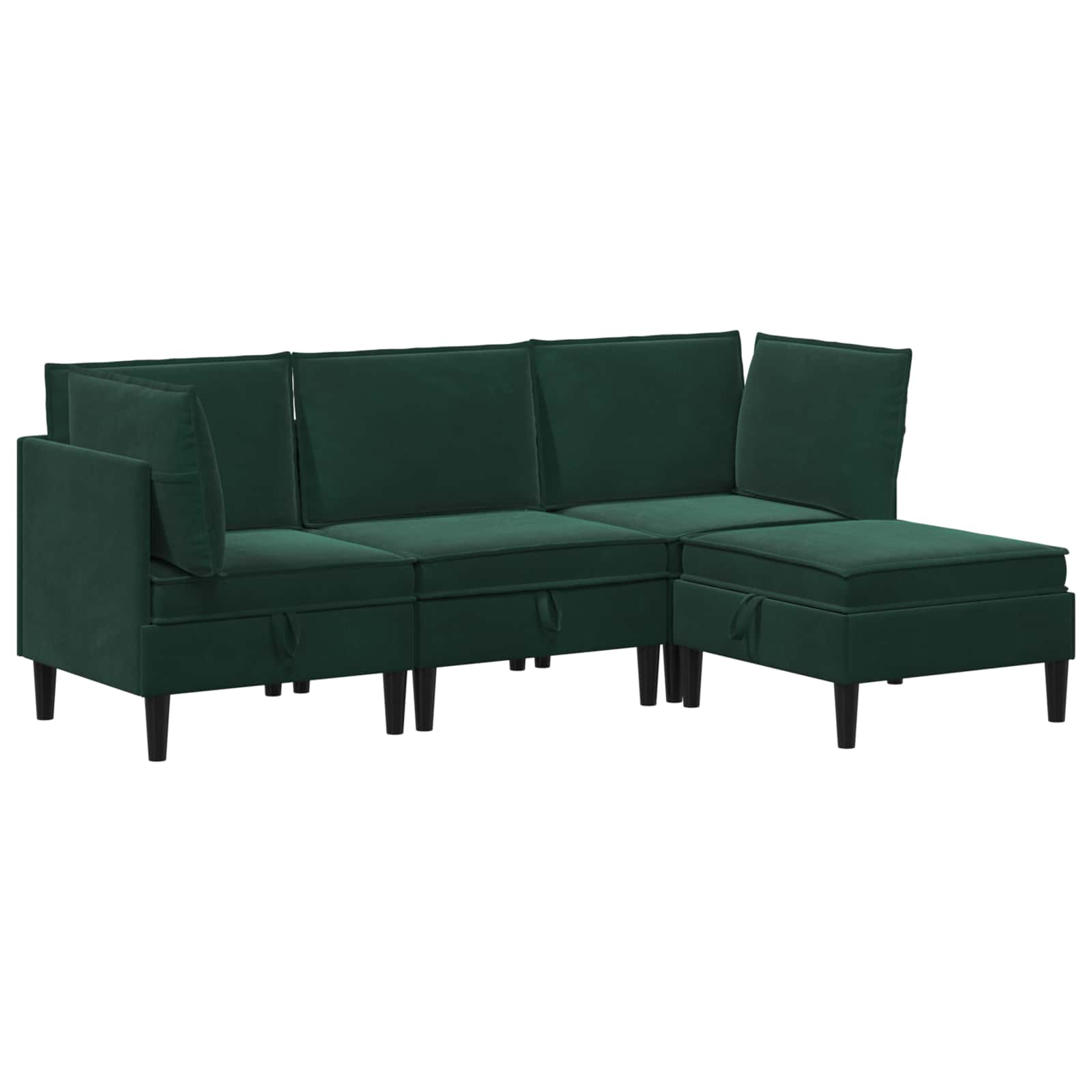 Set namještaja za dnevni boravak 4 pcs Tamnozelena Baršun