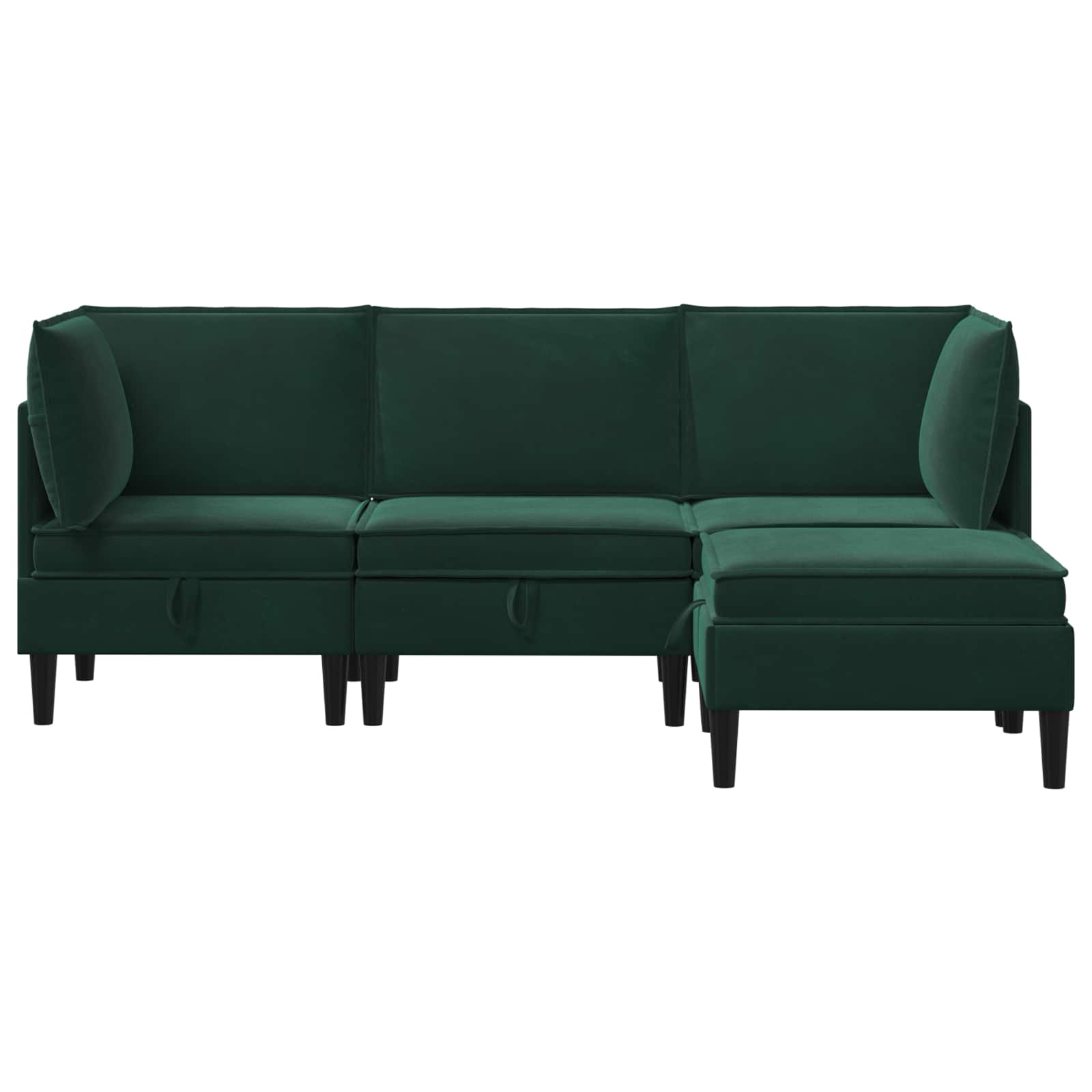 Set namještaja za dnevni boravak 4 pcs Tamnozelena Baršun