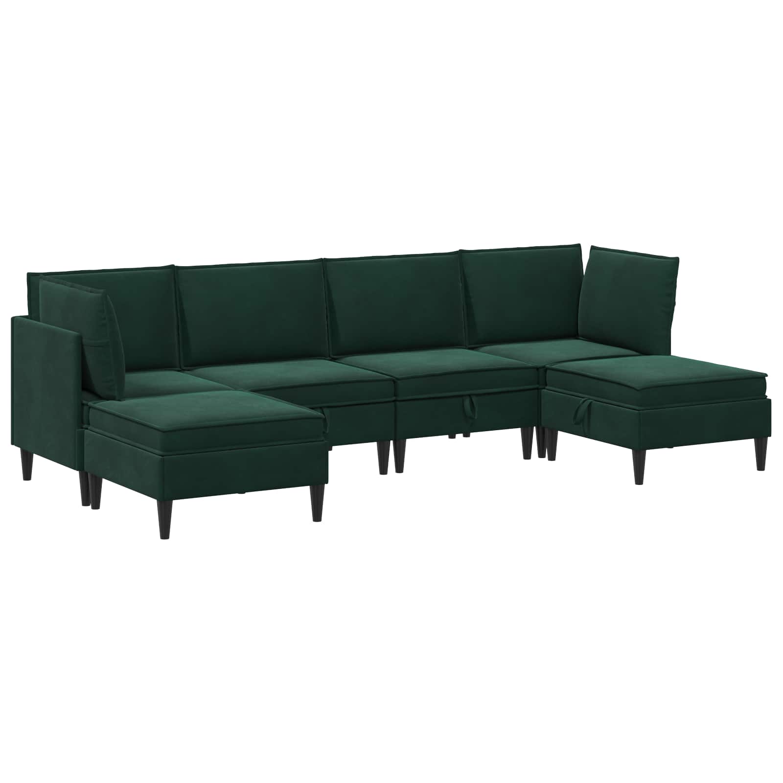 Set namještaja za dnevni boravak 6 pcs Tamnozelena Baršun