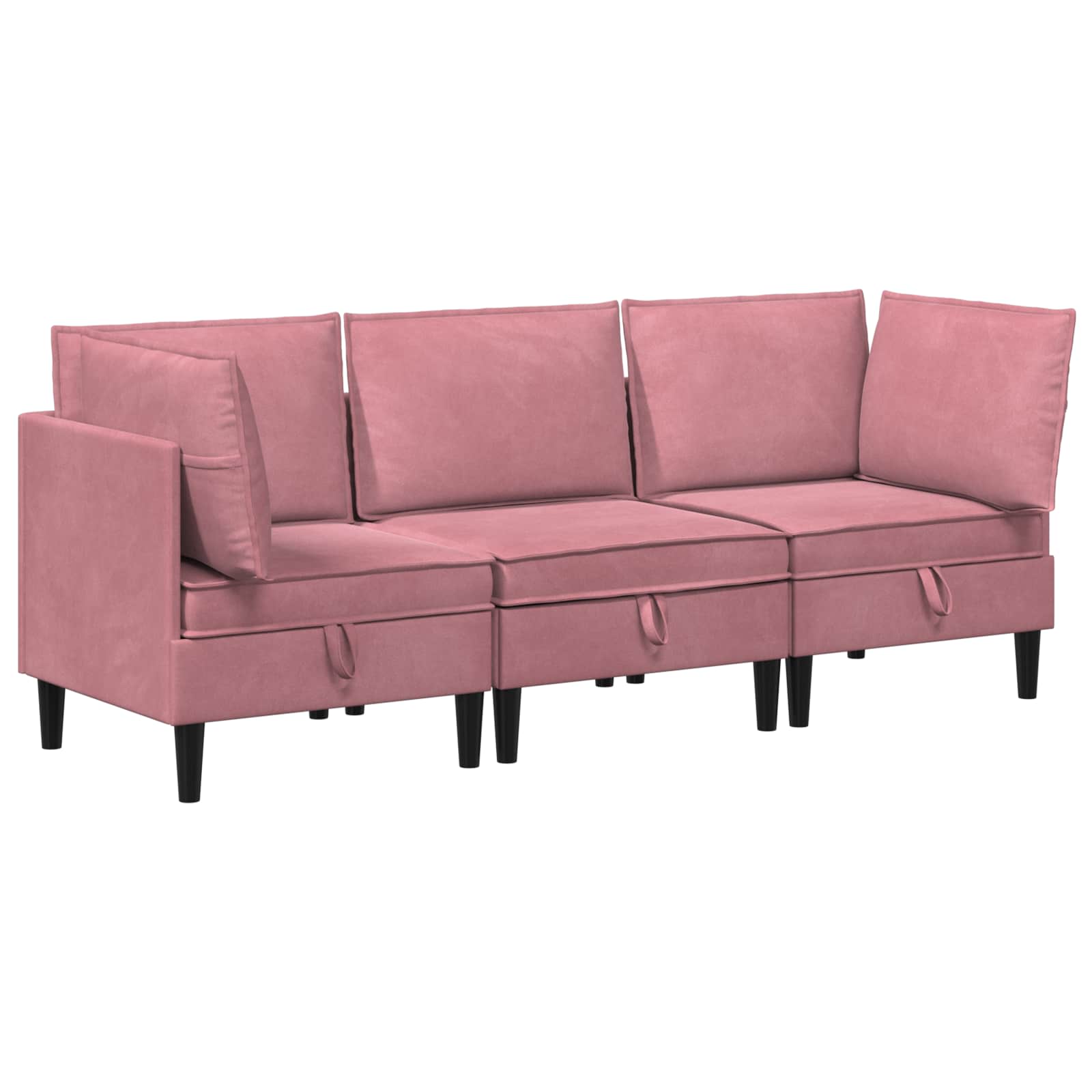 Set namještaja za dnevni boravak 3 pcs Ružičasta Baršun