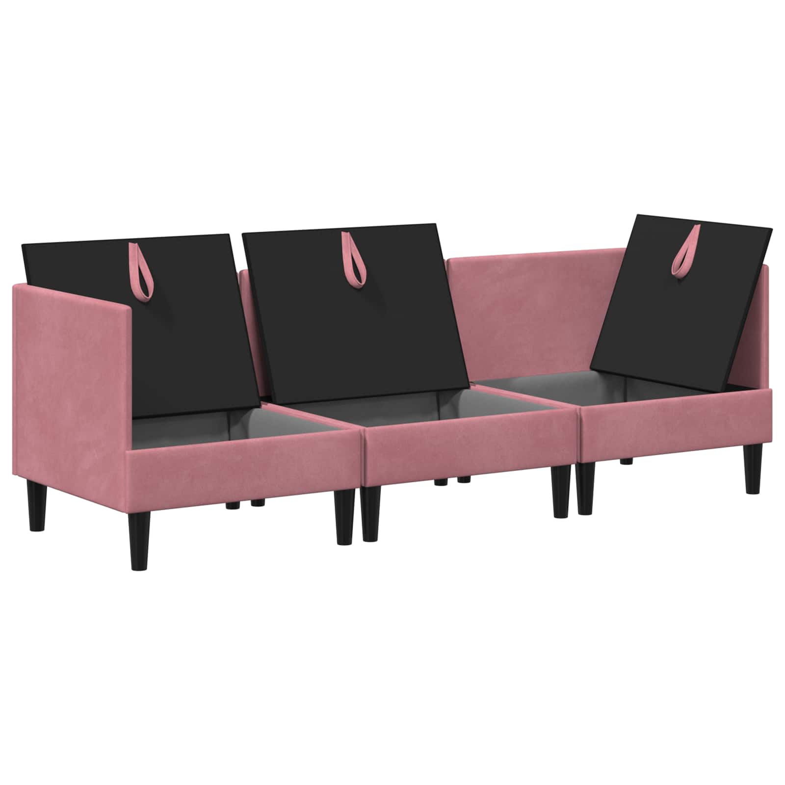 Set namještaja za dnevni boravak 3 pcs Ružičasta Baršun