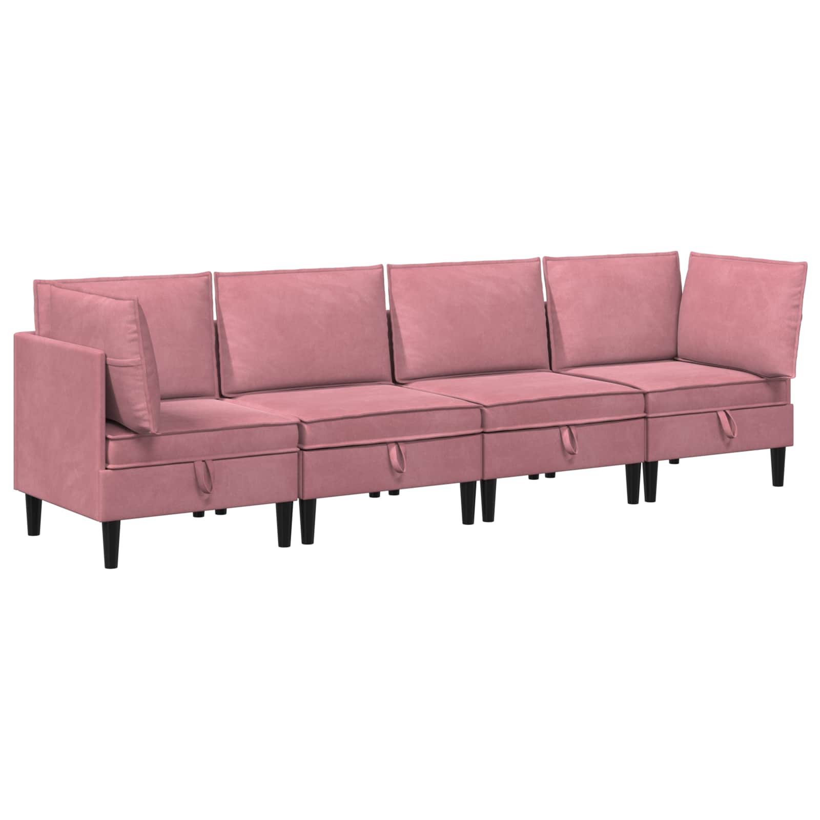 Set namještaja za dnevni boravak 4 pcs Ružičasta Baršun