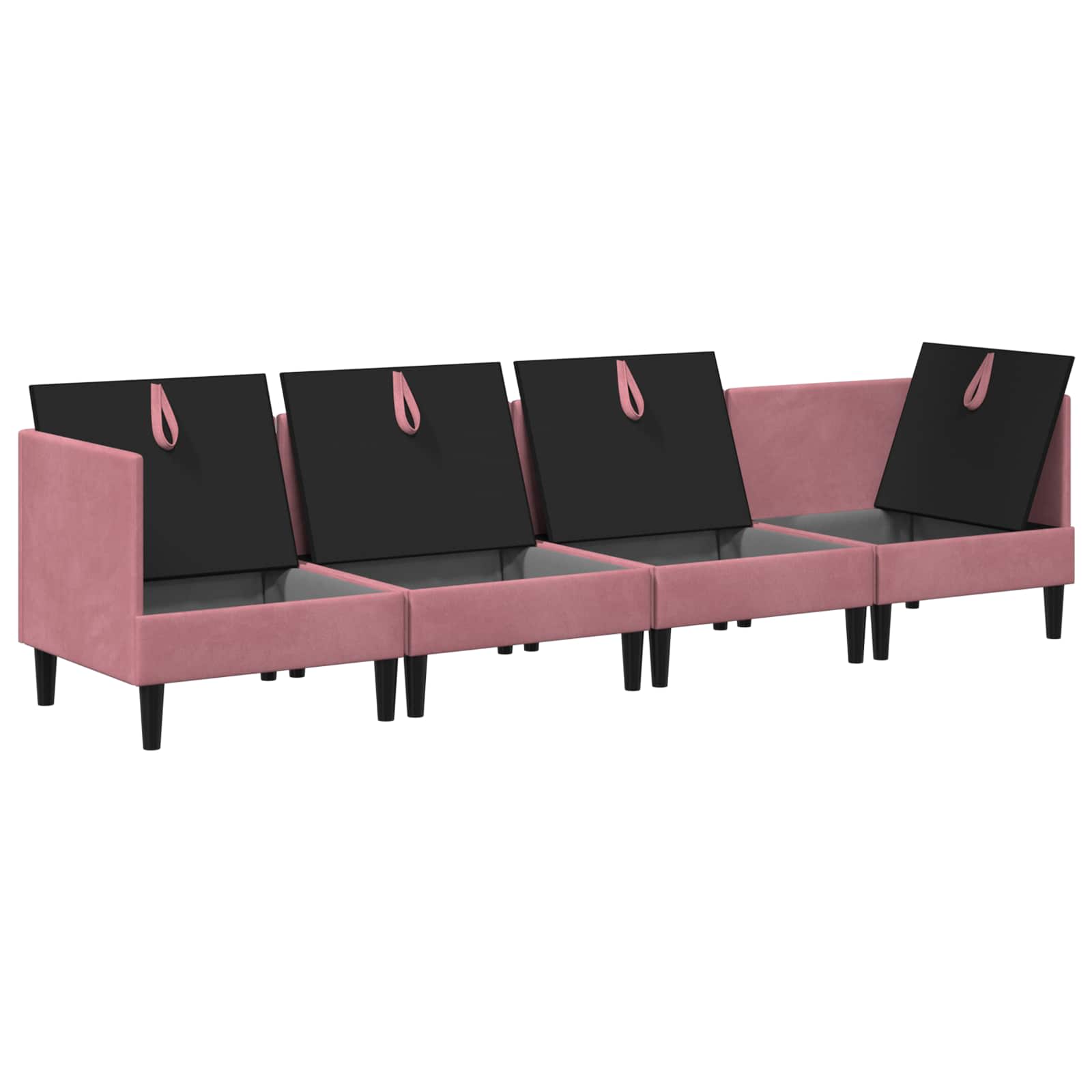 Set namještaja za dnevni boravak 4 pcs Ružičasta Baršun
