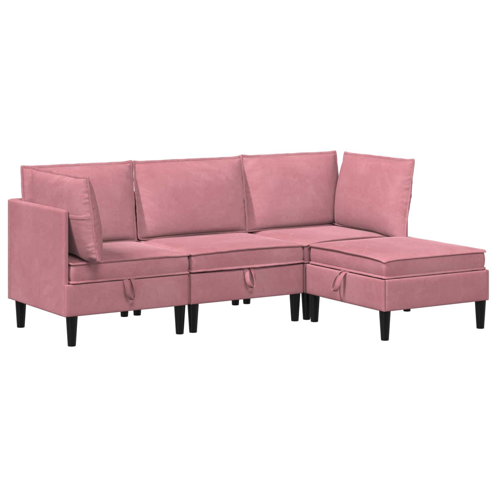 Set namještaja za dnevni boravak 4 pcs Ružičasta Baršun