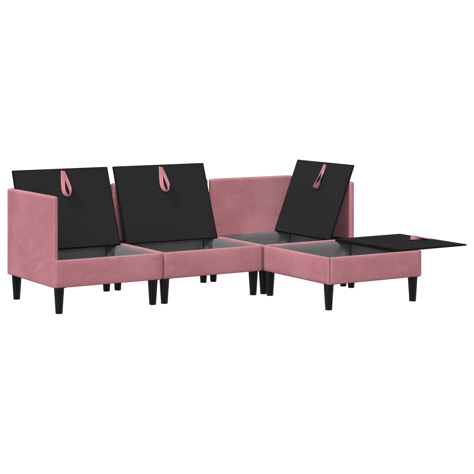 Set namještaja za dnevni boravak 4 pcs Ružičasta Baršun