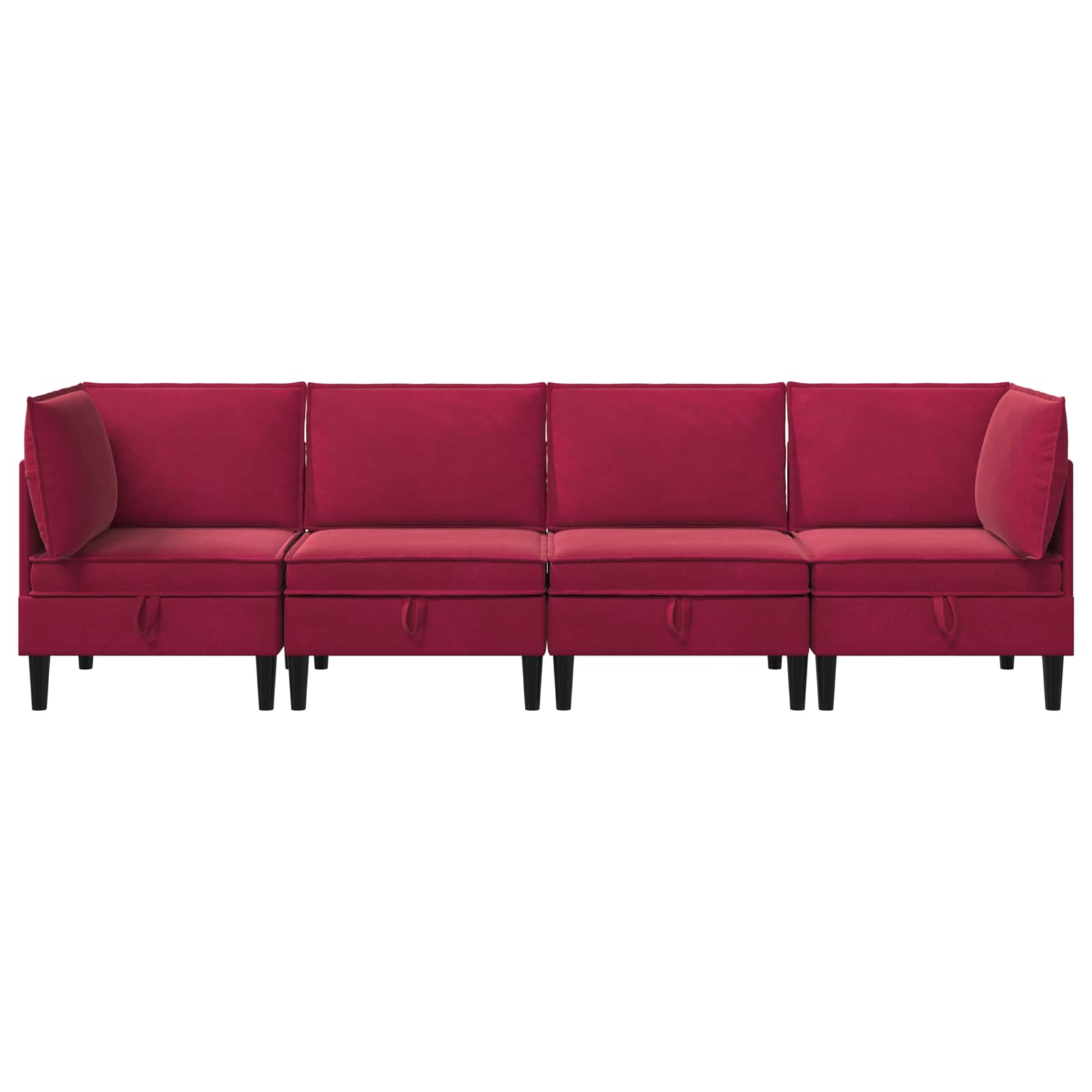 Set namještaja za dnevni boravak 4 pcs Vinska crvena Baršun