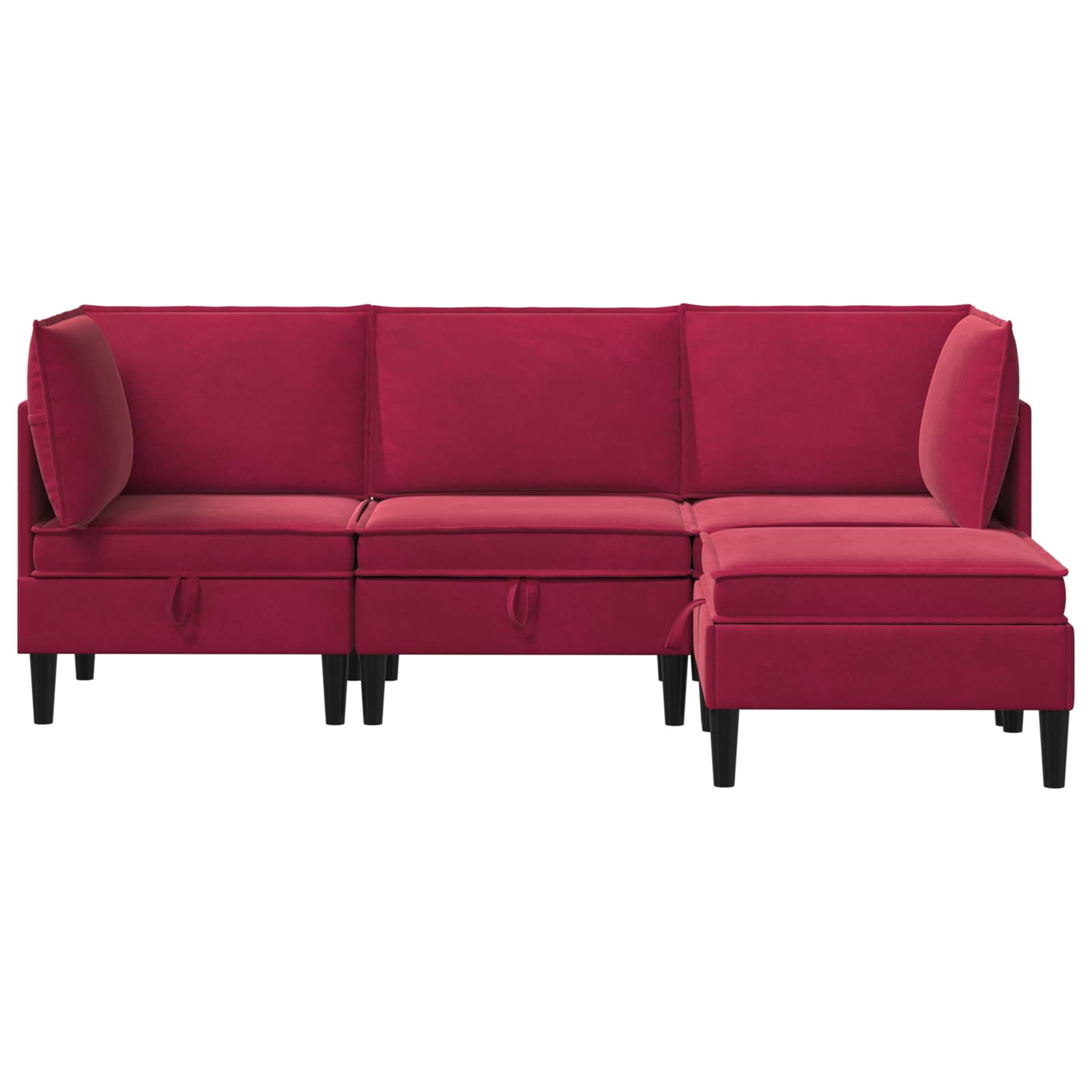 Set namještaja za dnevni boravak 4 pcs Vinska crvena Baršun