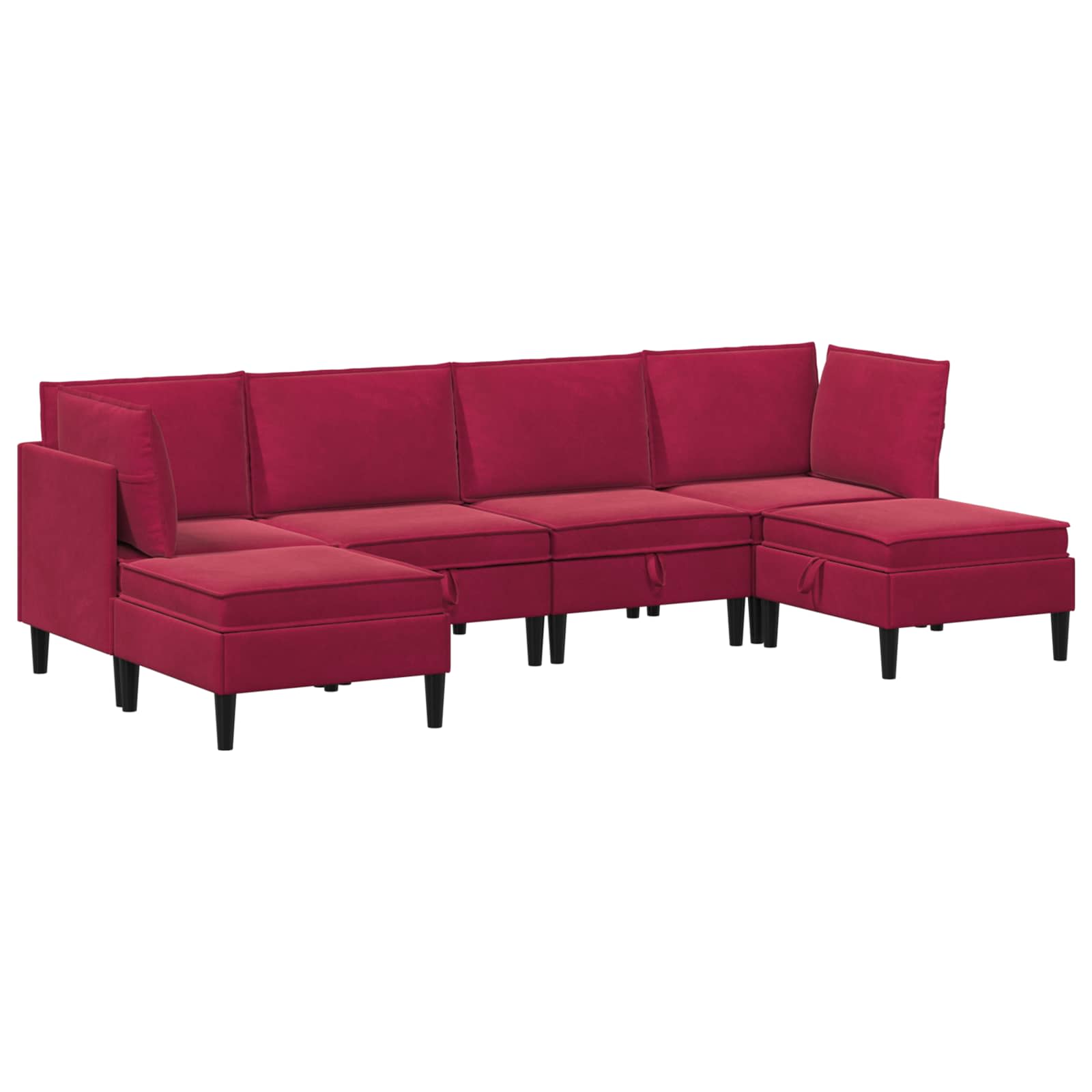 Set namještaja za dnevni boravak 6 pcs Vinska crvena Baršun