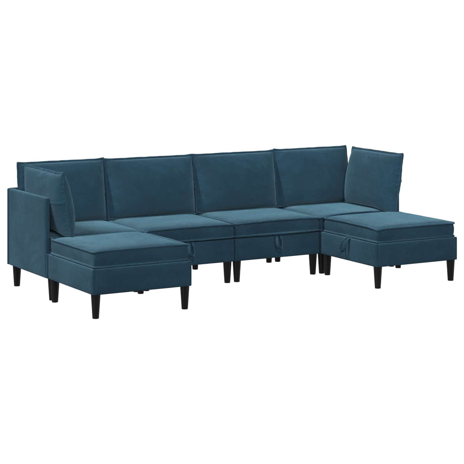 Set namještaja za dnevni boravak s jastukom 6 pcs Plava Baršun