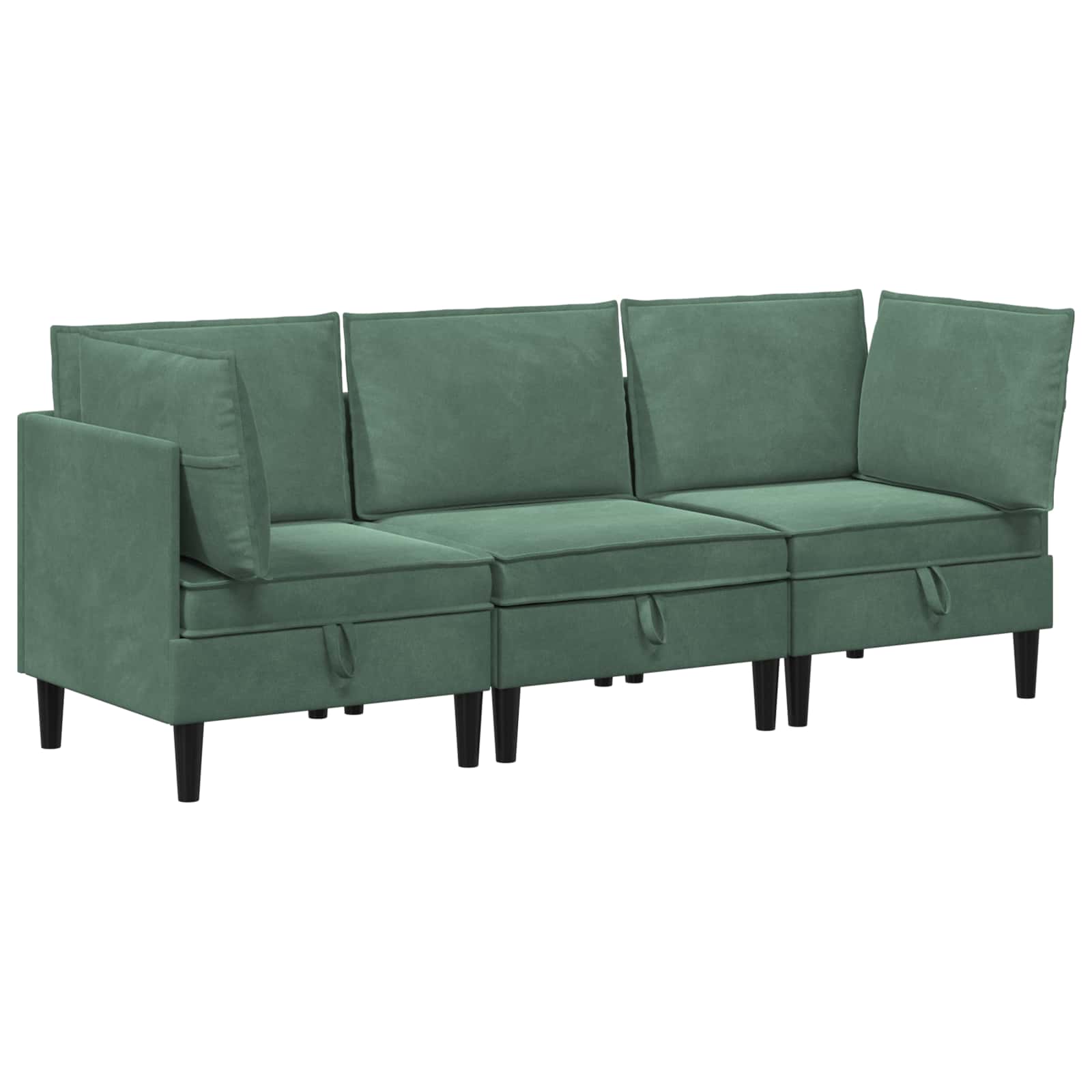 Set namještaja za dnevni boravak 3 pcs Morska zelena Baršun