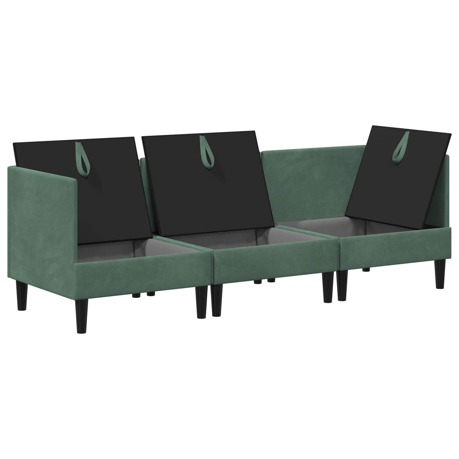 Set namještaja za dnevni boravak 3 pcs Morska zelena Baršun