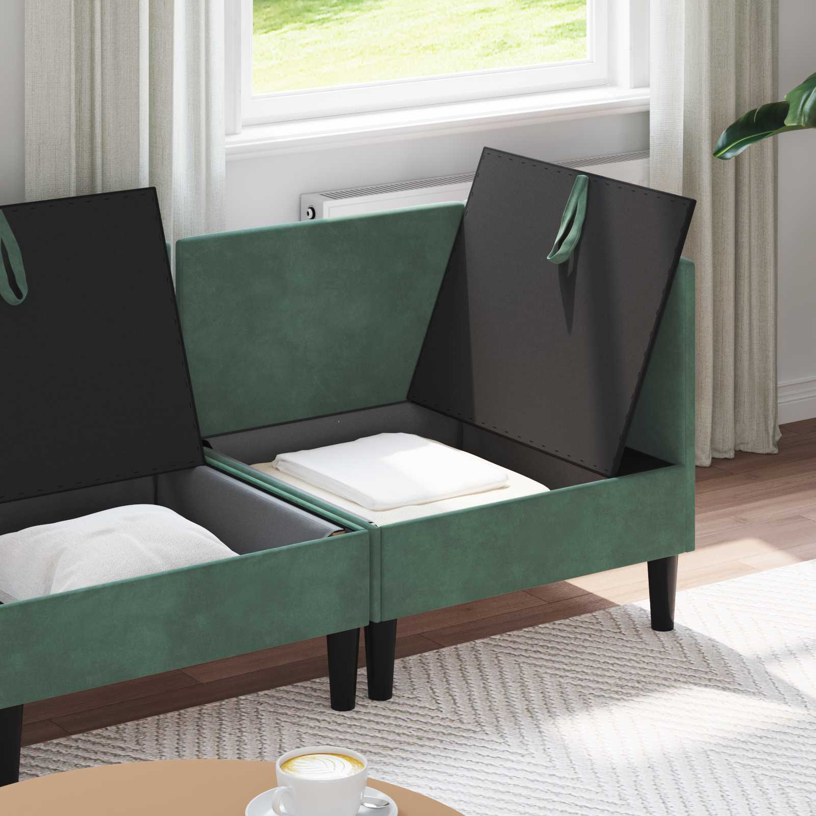 Set namještaja za dnevni boravak 4 pcs Morska zelena Baršun