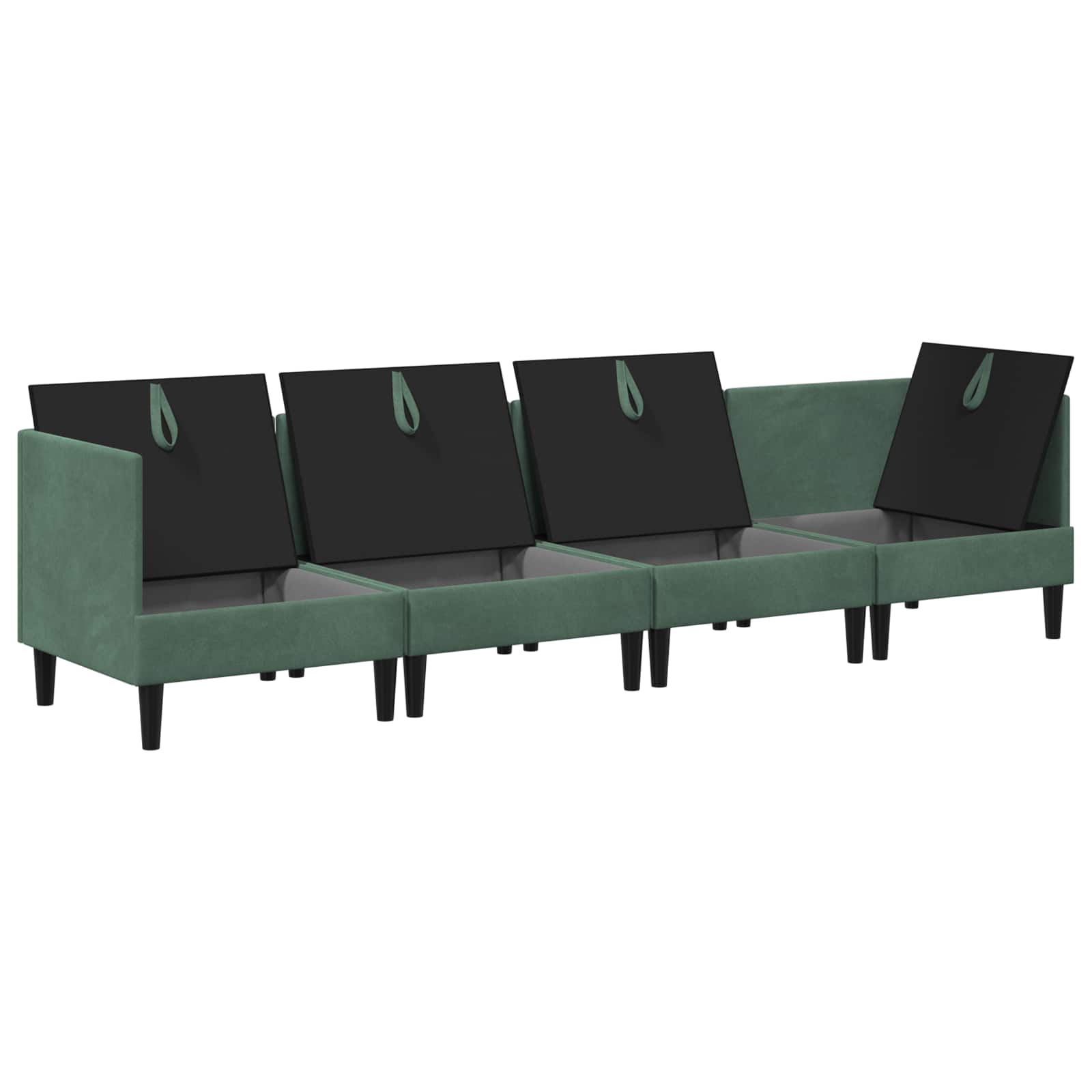 Set namještaja za dnevni boravak 4 pcs Morska zelena Baršun