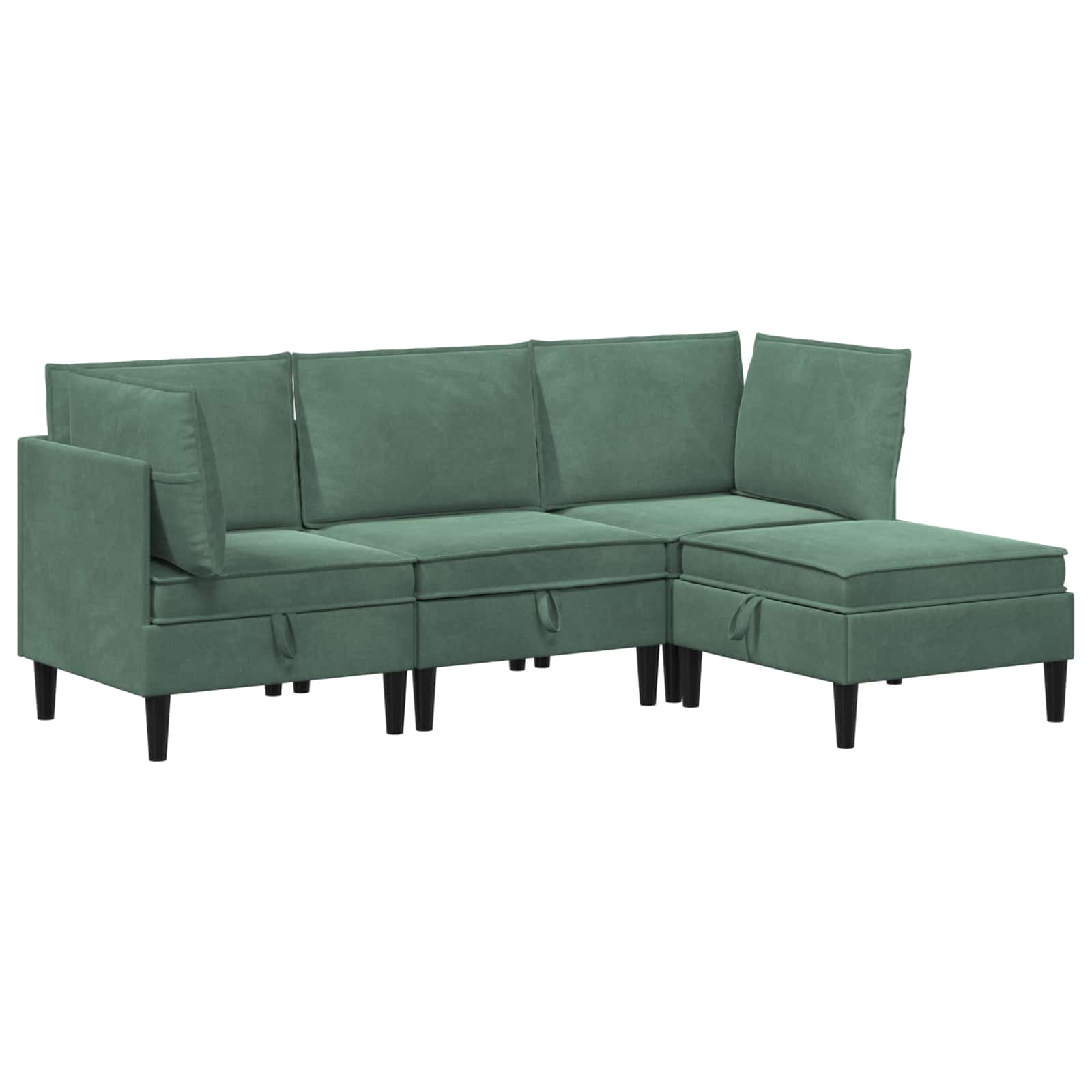 Set namještaja za dnevni boravak 4 pcs Morska zelena Baršun