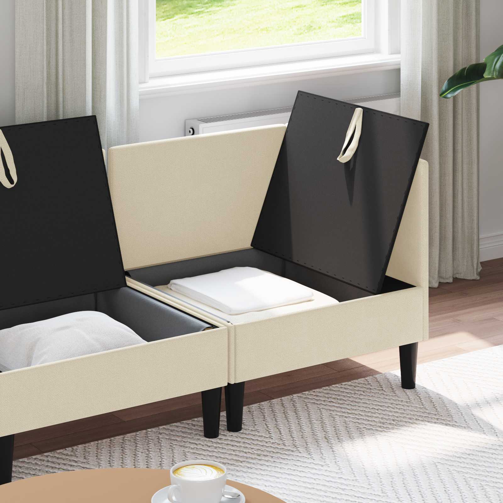Set namještaja za dnevni boravak 4 pcs Krem Tkanina