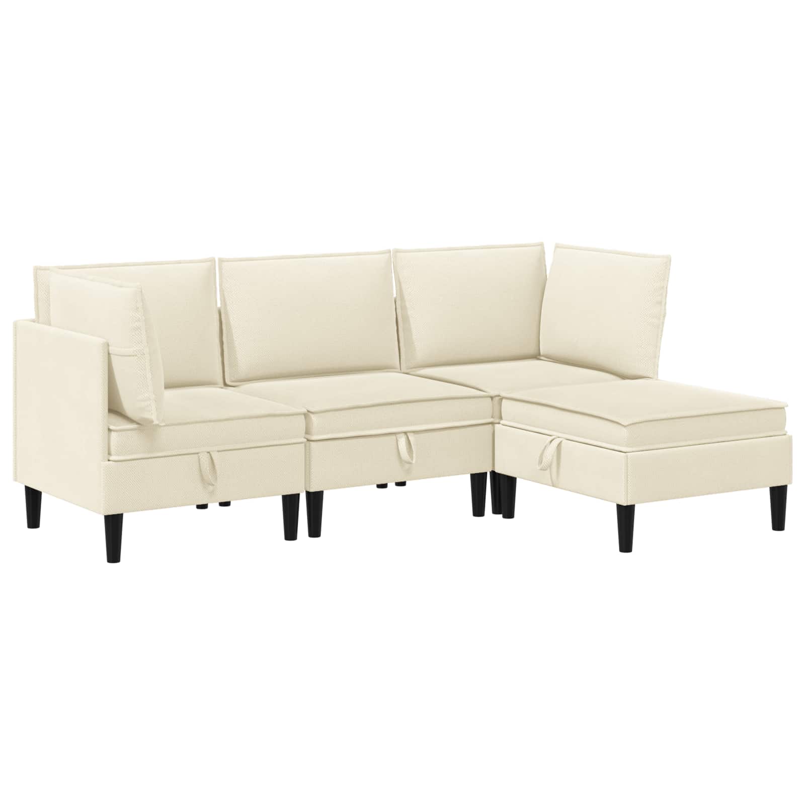 Set namještaja za dnevni boravak 4 pcs Krem Tkanina