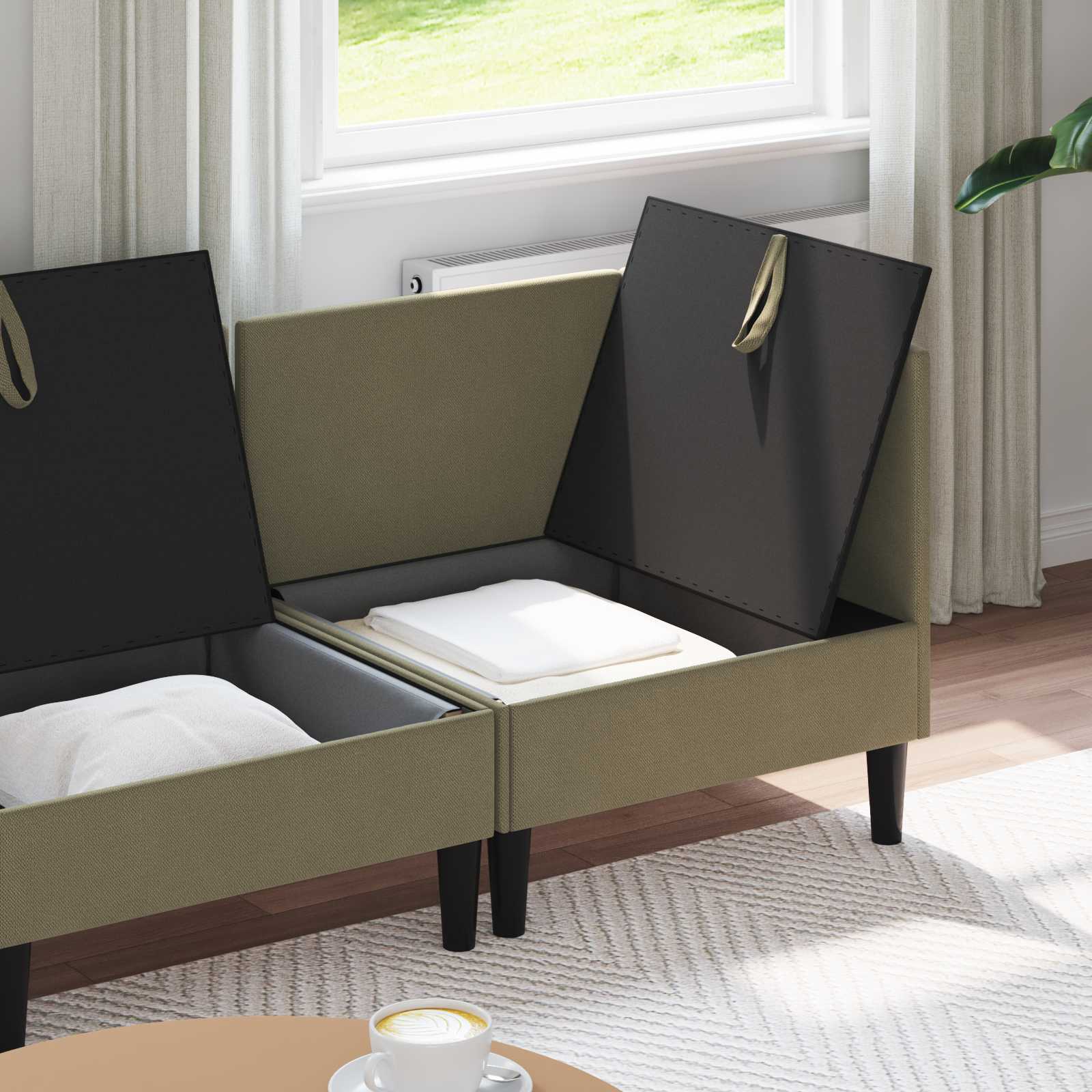 Set namještaja za dnevni boravak 4 pcs Kaki Tkanina