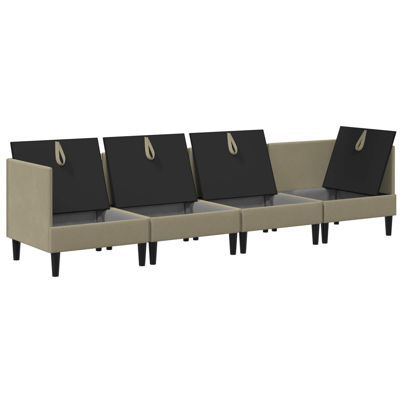 Set namještaja za dnevni boravak 4 pcs Kaki Tkanina