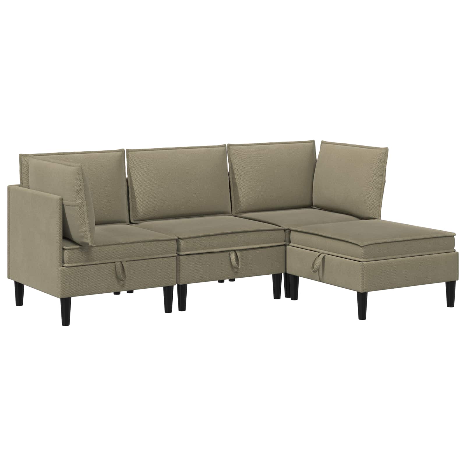 Set namještaja za dnevni boravak 4 pcs Kaki Tkanina