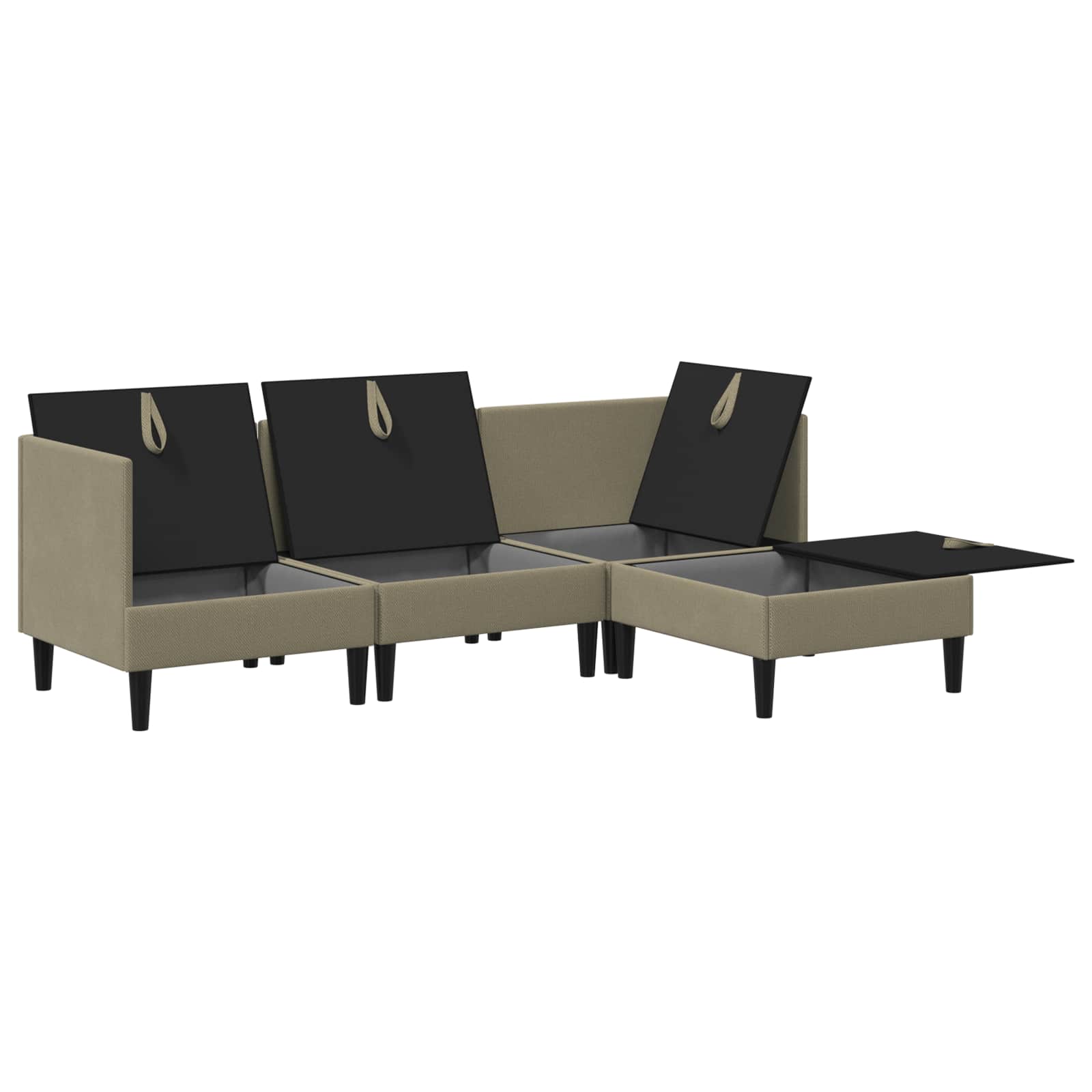 Set namještaja za dnevni boravak 4 pcs Kaki Tkanina