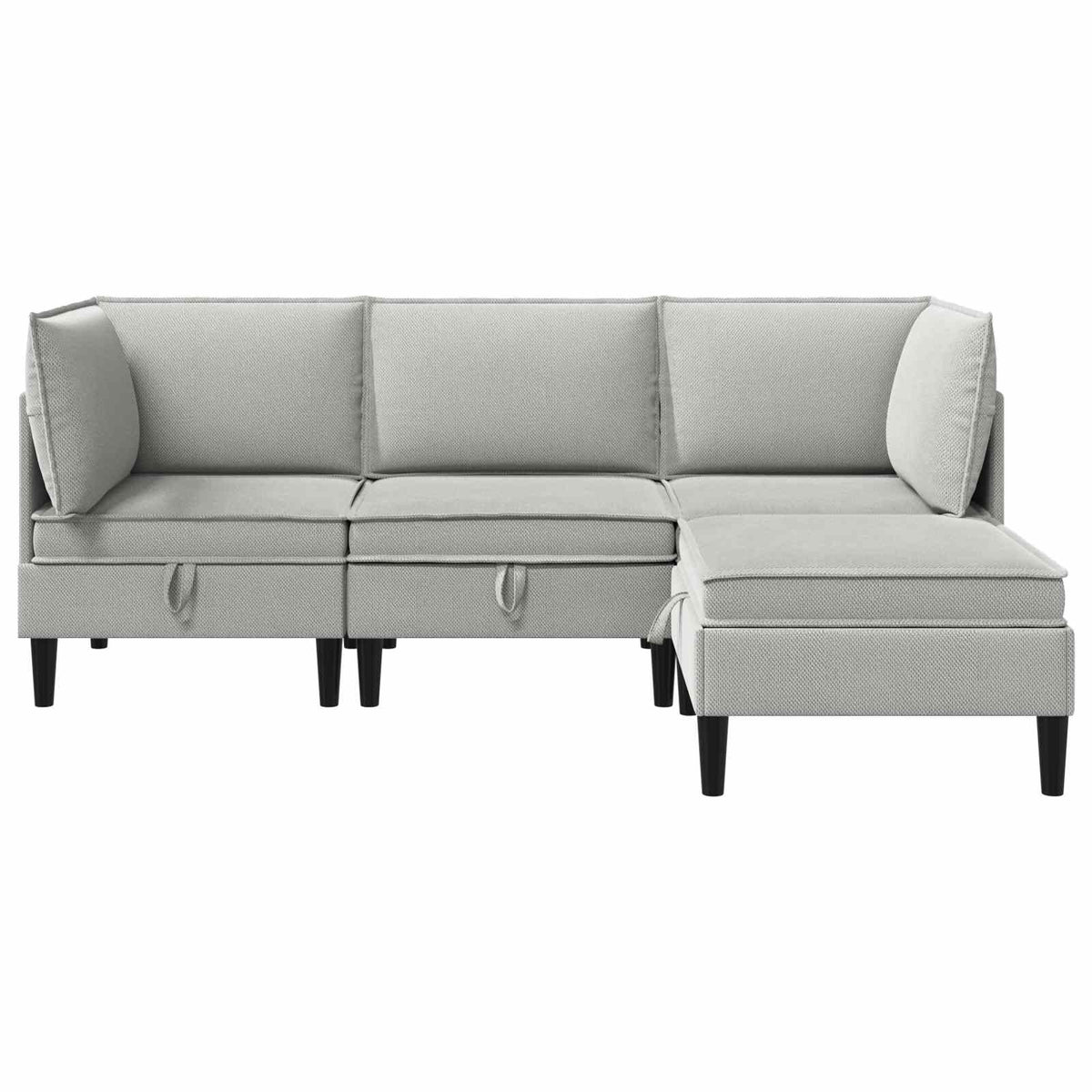 Set namještaja za dnevni boravak 4 pcs Svjetlosiva Tkanina