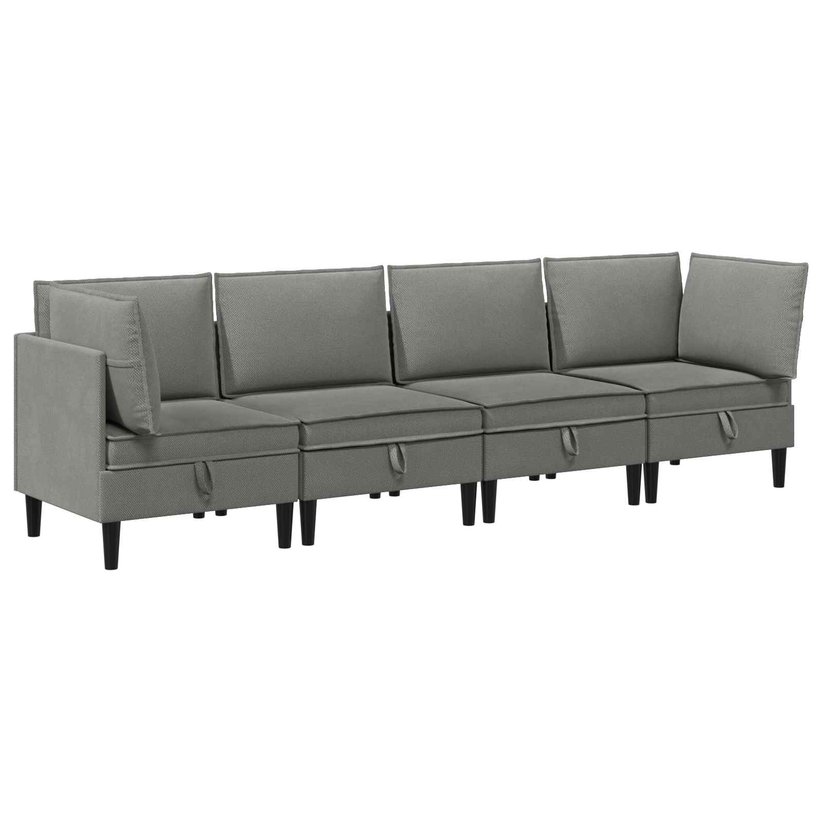 Set namještaja za dnevni boravak 4 pcs Tamnosiva Tkanina