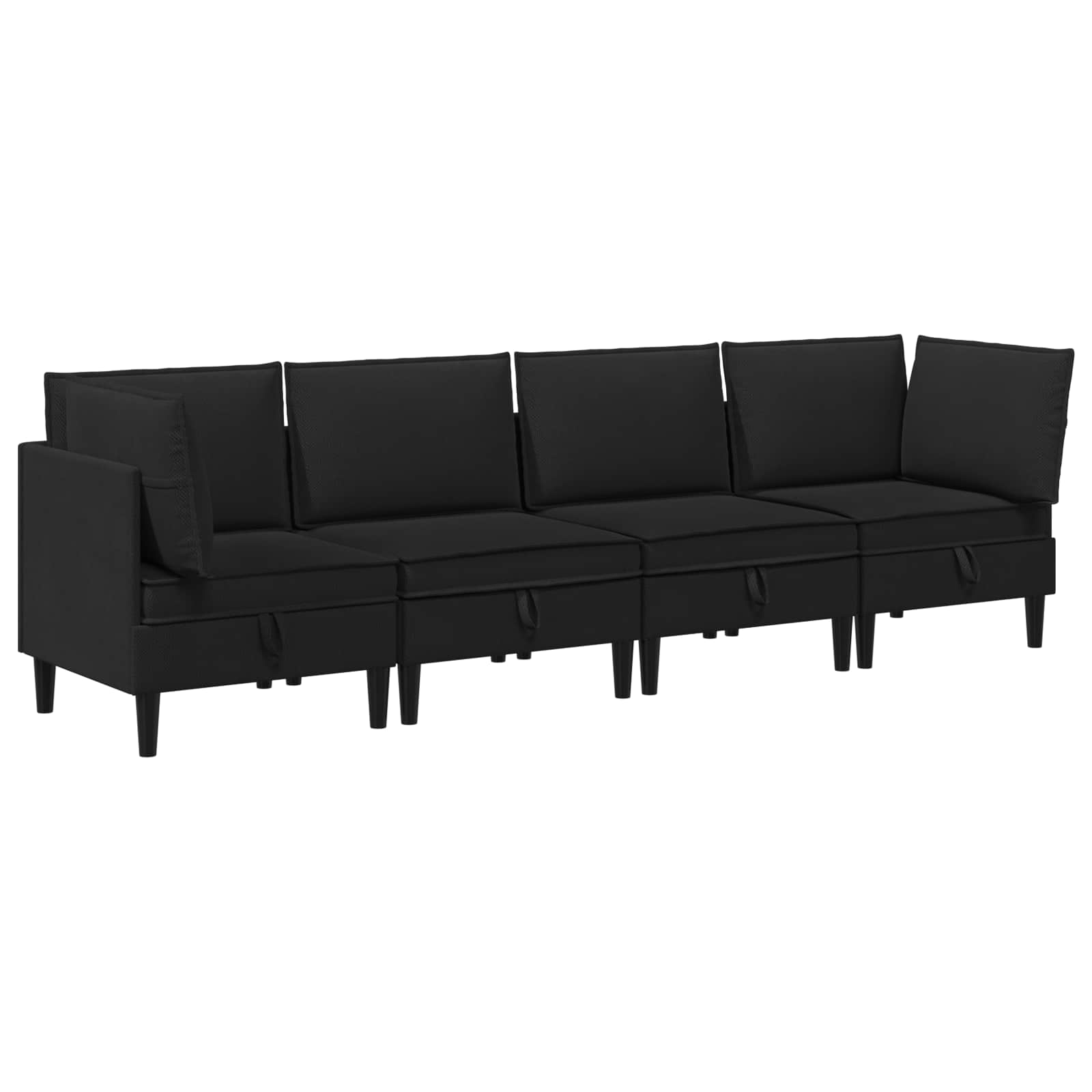 Set namještaja za dnevni boravak 4 pcs Crna Tkanina