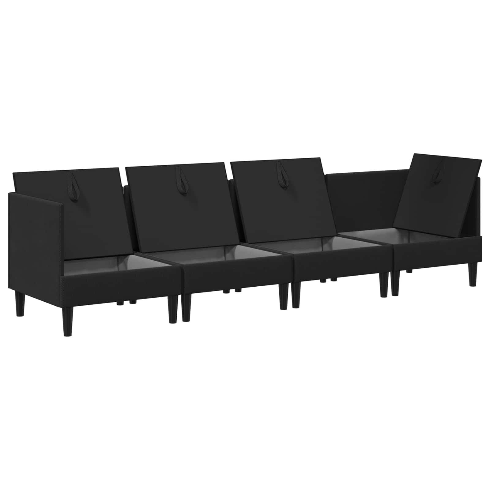 Set namještaja za dnevni boravak 4 pcs Crna Tkanina