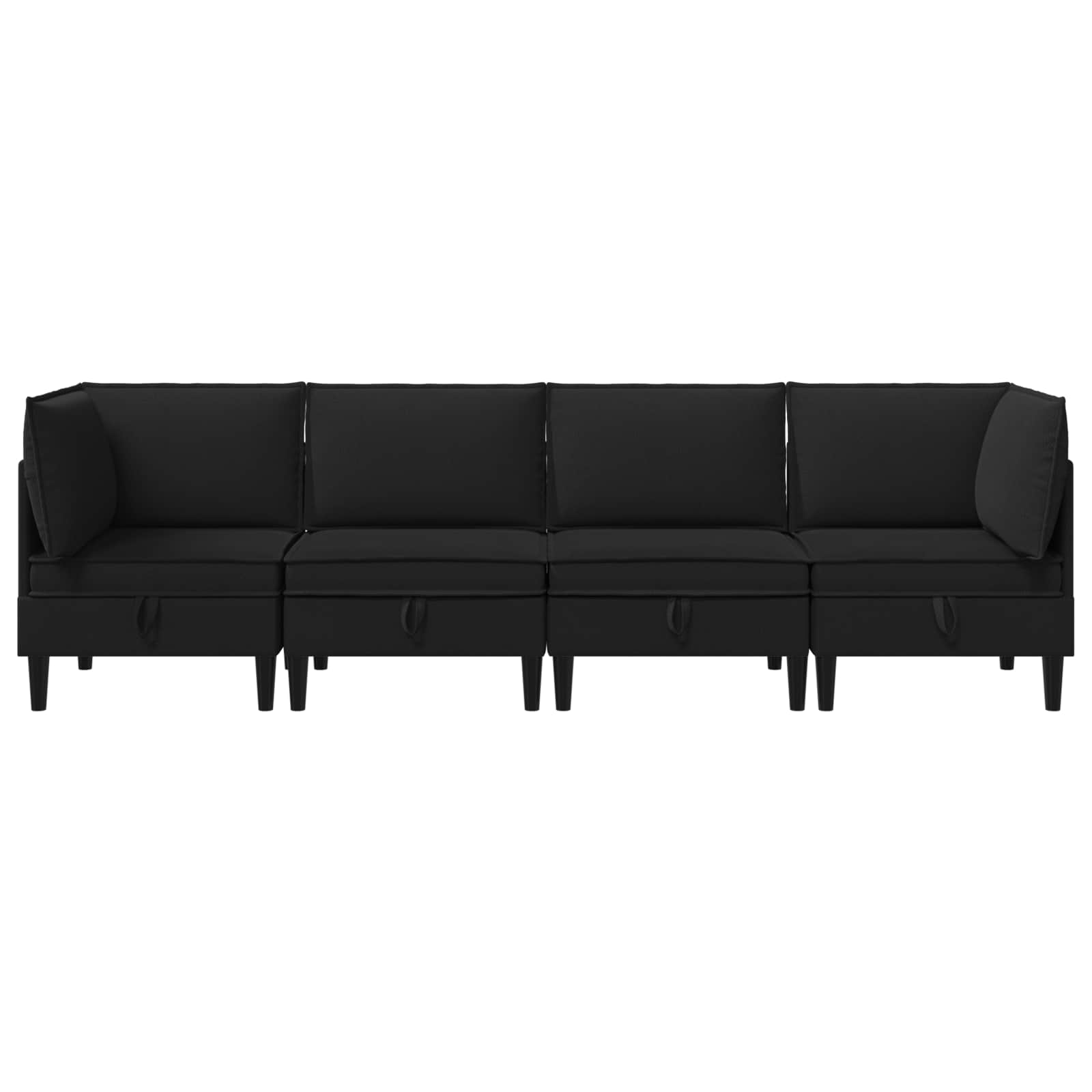 Set namještaja za dnevni boravak 4 pcs Crna Tkanina