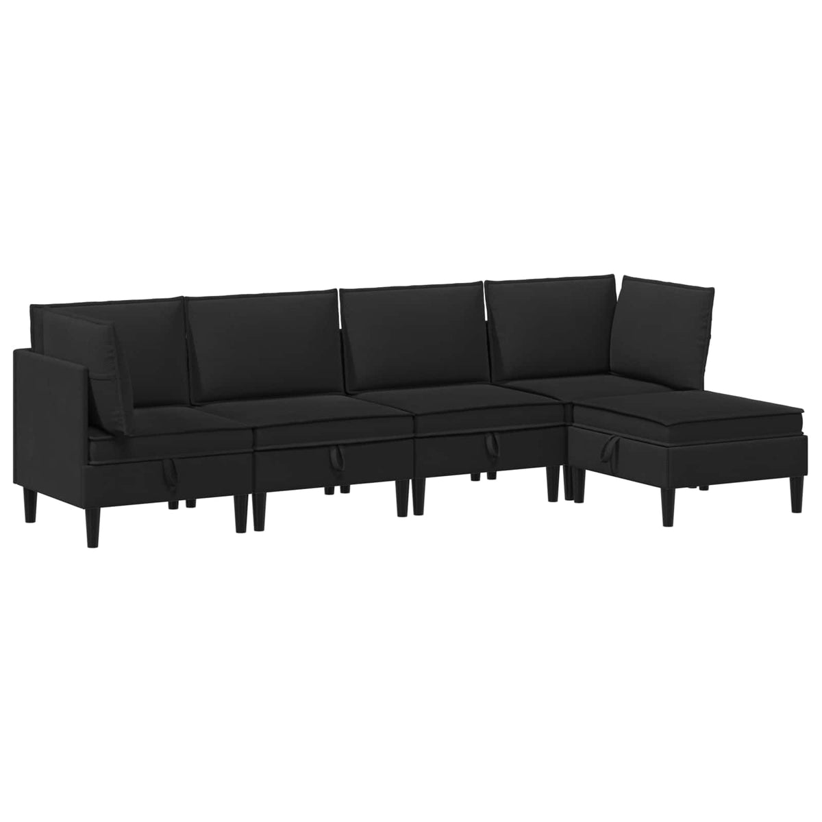 Set namještaja za dnevni boravak 5 pcs Crna Tkanina