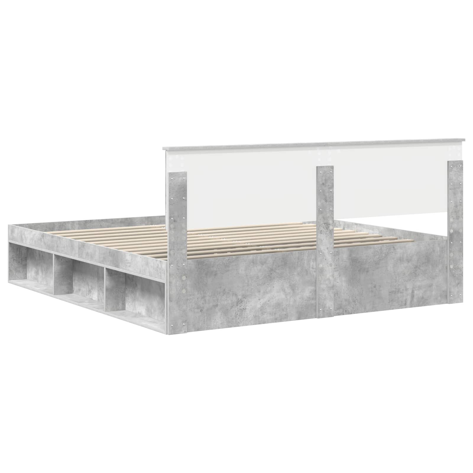 Krevetna konstrukcija Beton 180 x 200 cm Čvrsto borovo drvo