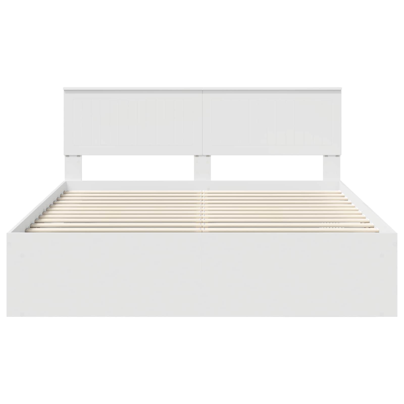 Krevetna konstrukcija Bijelo 160 x 200 cm Čvrsto borovo drvo
