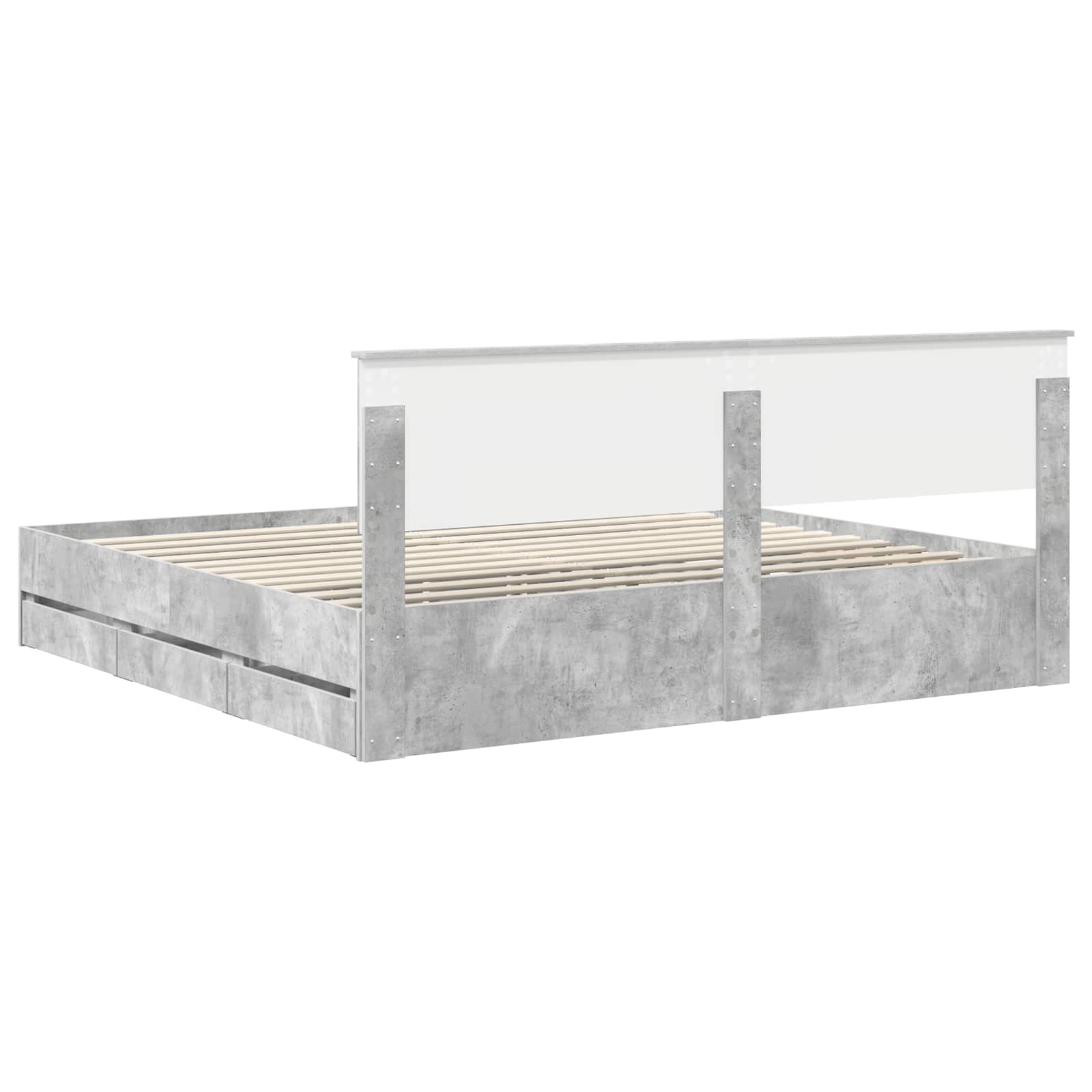 Krevetna konstrukcija s ladicama Betonski sivi 200 x 200 cm