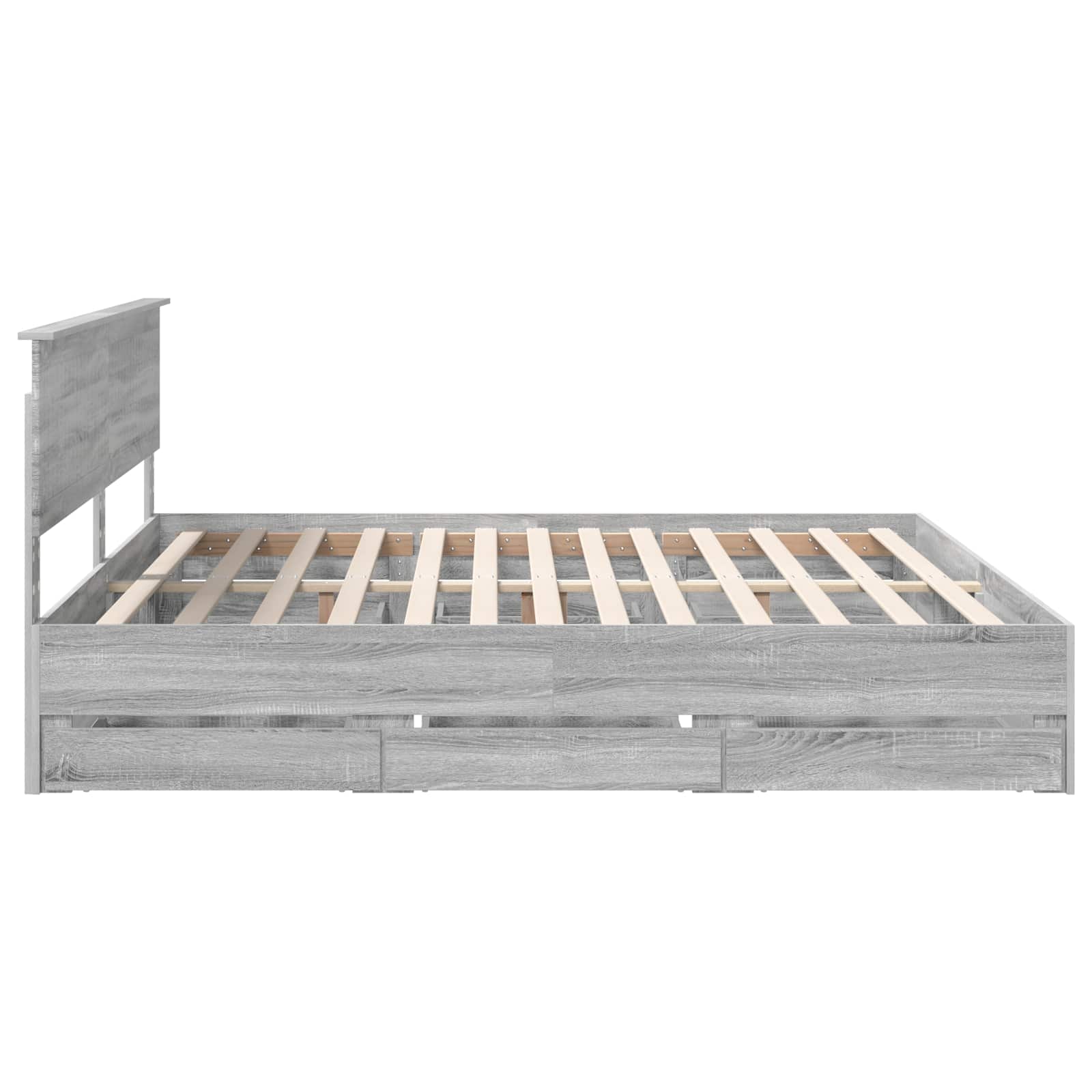 Krevetna konstrukcija Siva Sonoma 200 x 200 cm Inženjersko Drvo